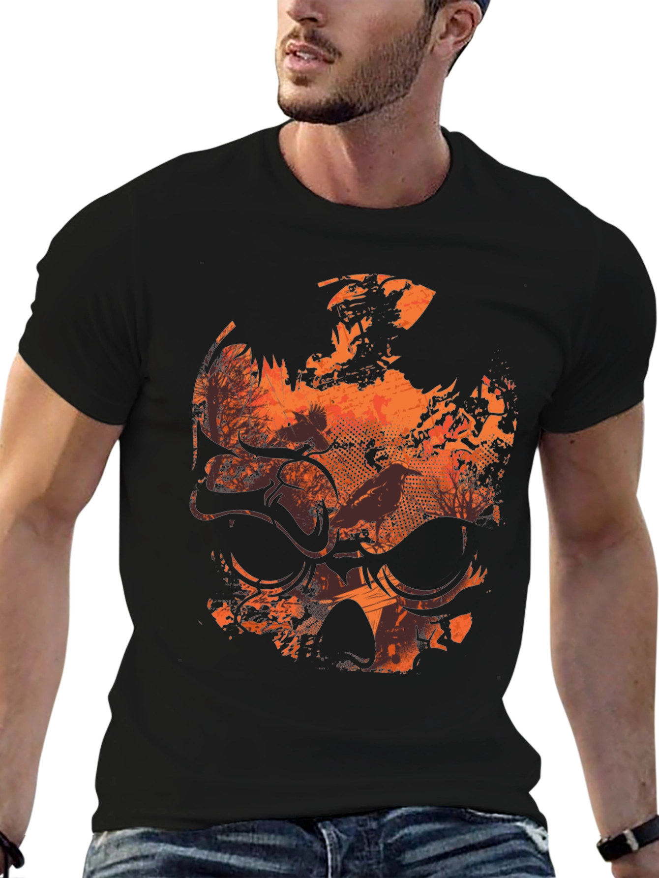 Skull Graphic Print T-Shirt