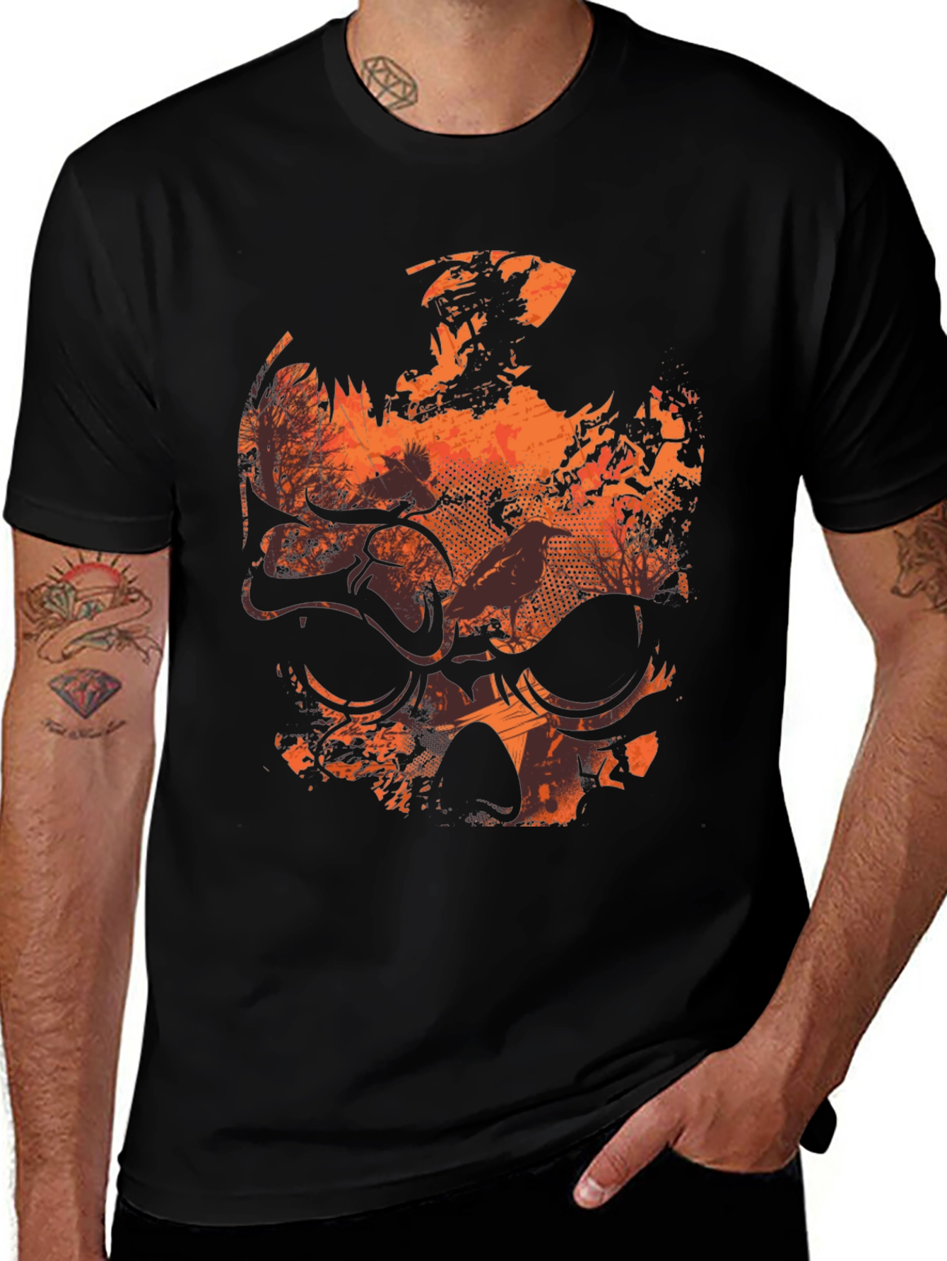Skull Graphic Print T-Shirt