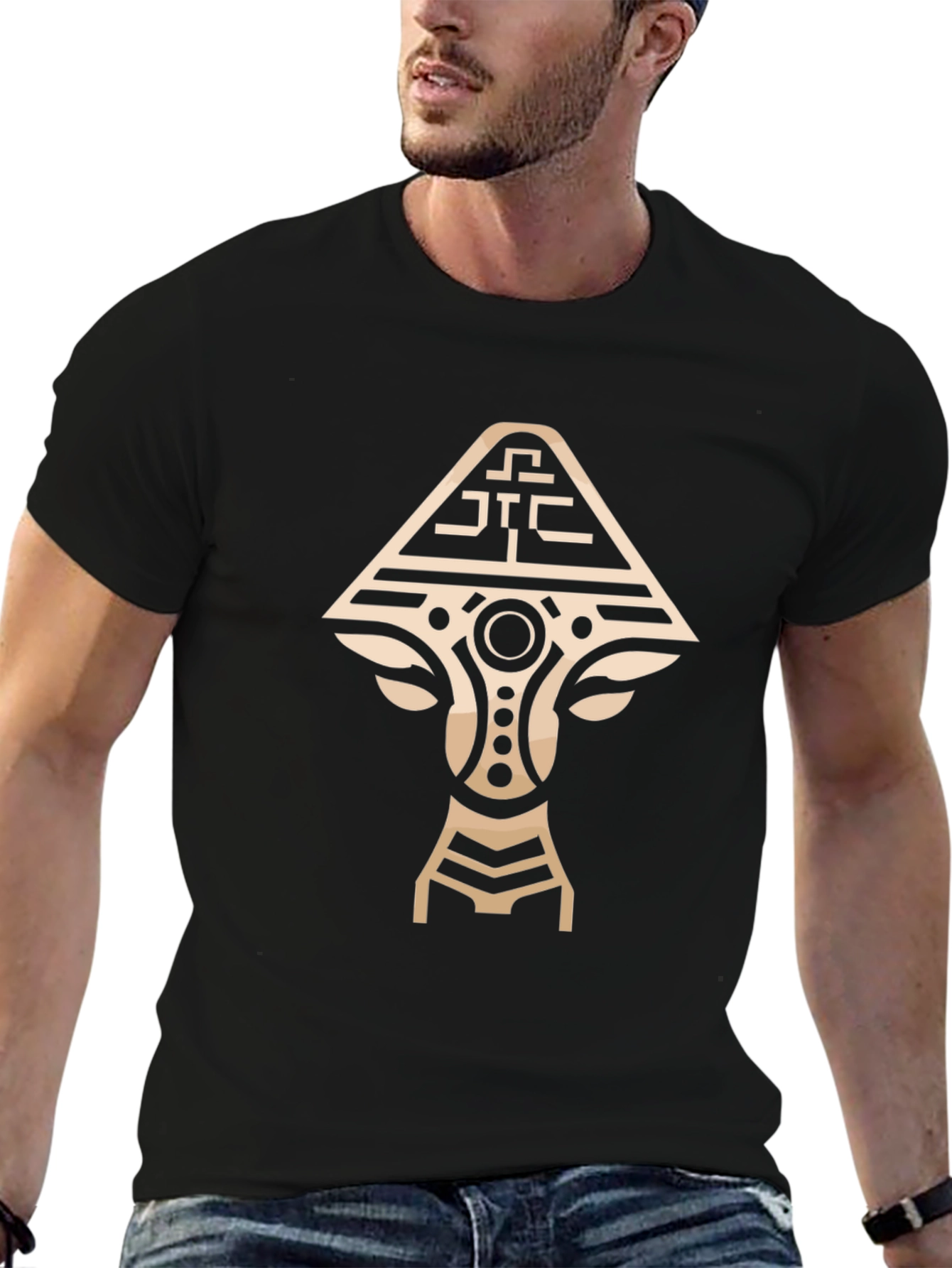 Tribal Art Graphic Tee - Unique Design