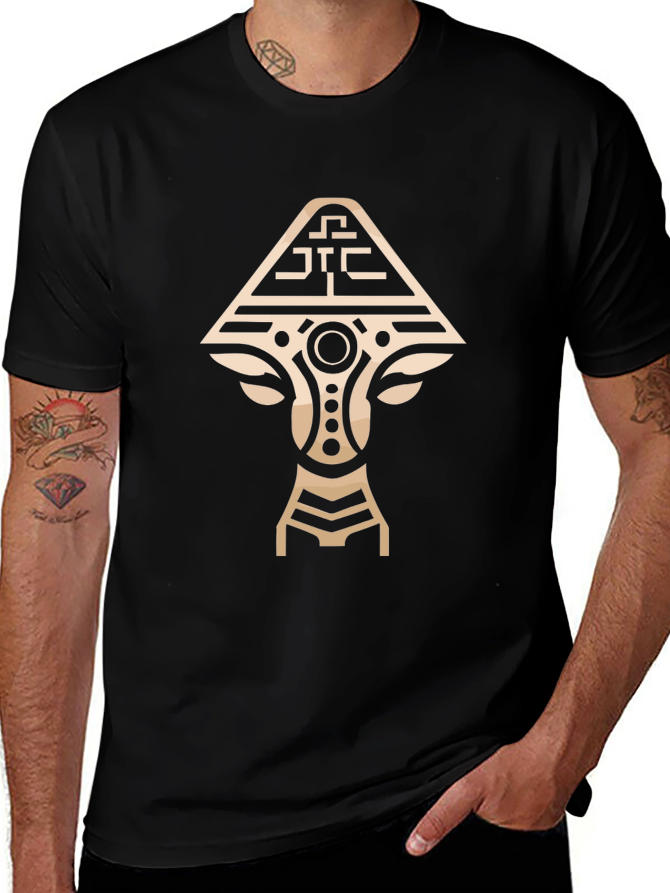 Tribal Art Graphic Tee - Unique Design