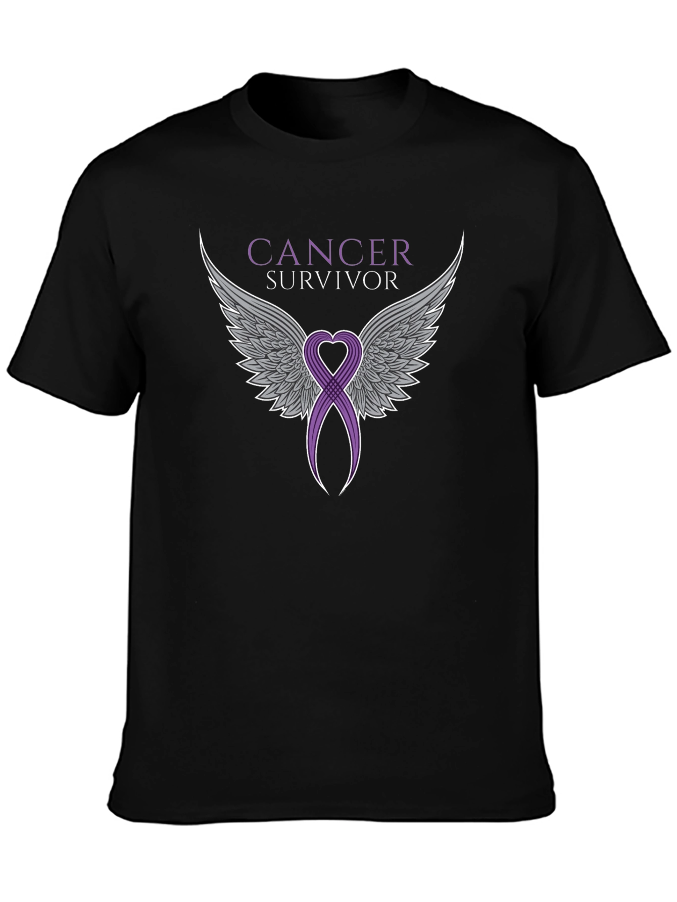 Cancer Survivor Ribbon Angel Wings T-Shirt