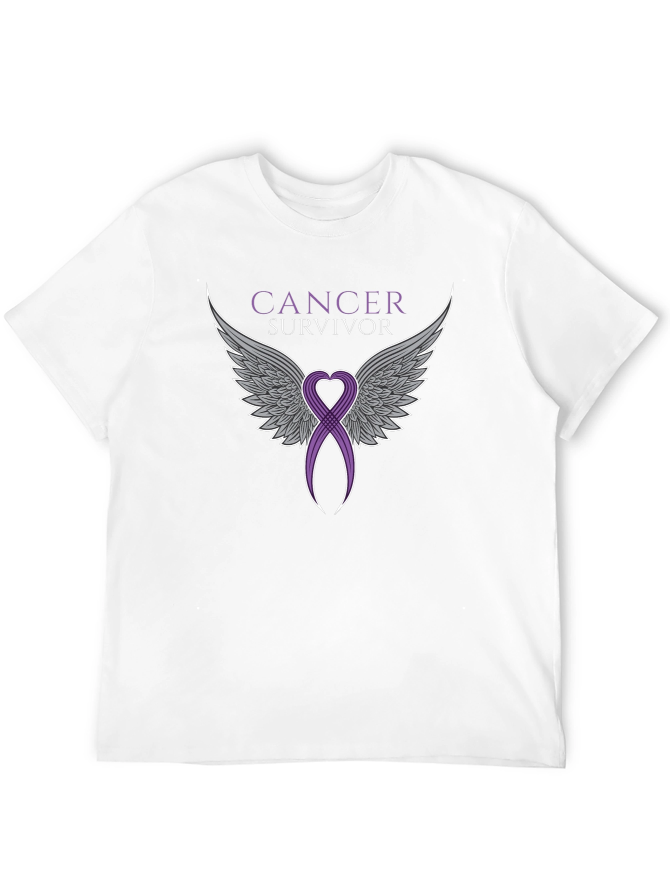 Cancer Survivor Ribbon Angel Wings T-Shirt