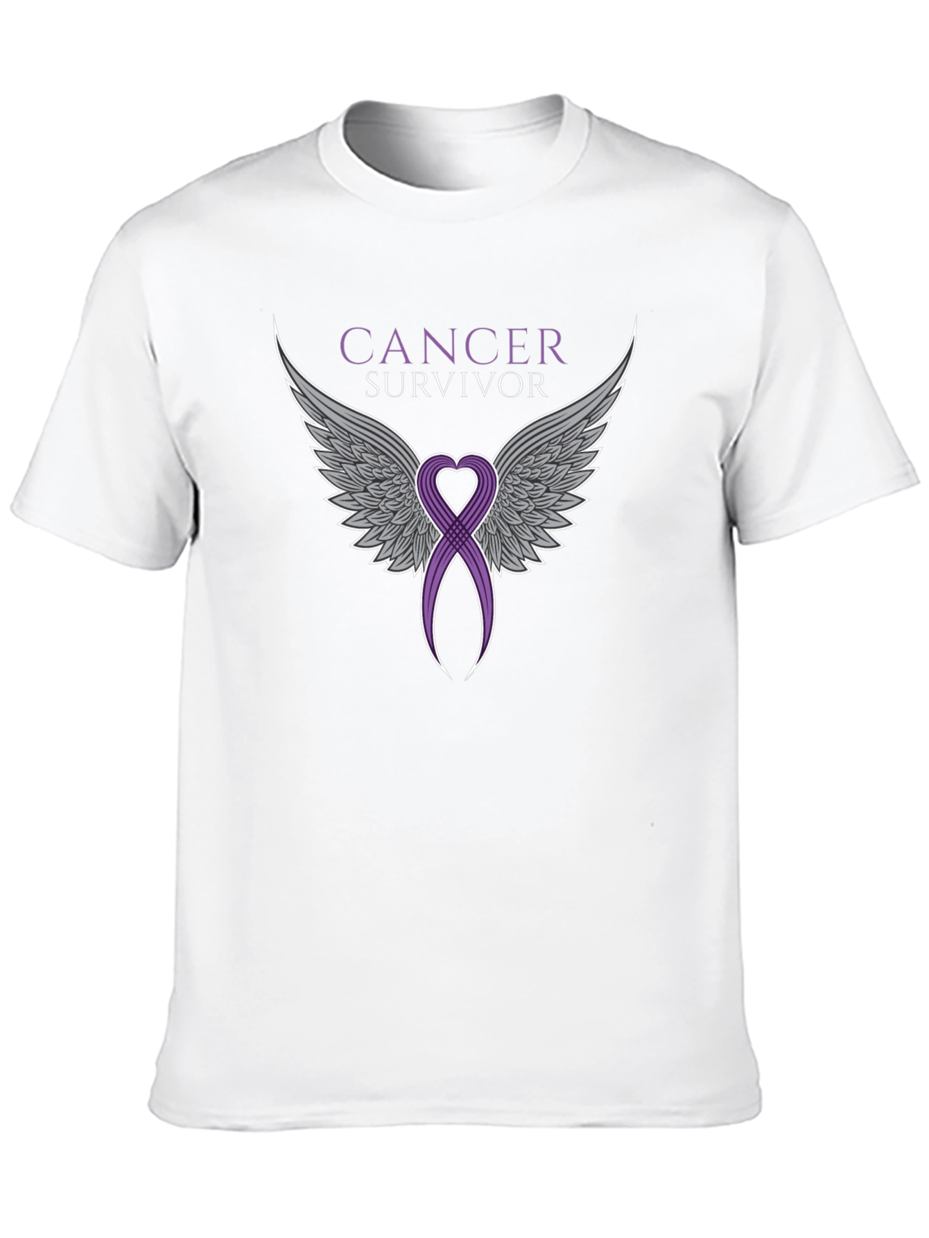 Cancer Survivor Ribbon Angel Wings T-Shirt