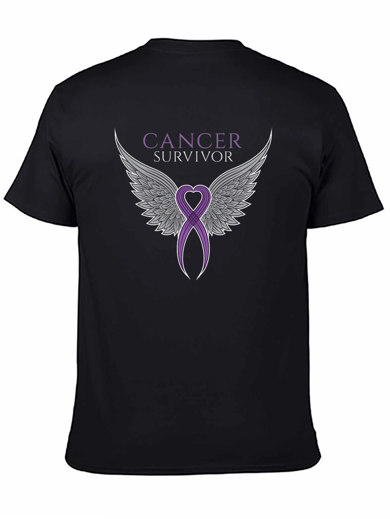 Cancer Survivor Ribbon Angel Wings T-Shirt