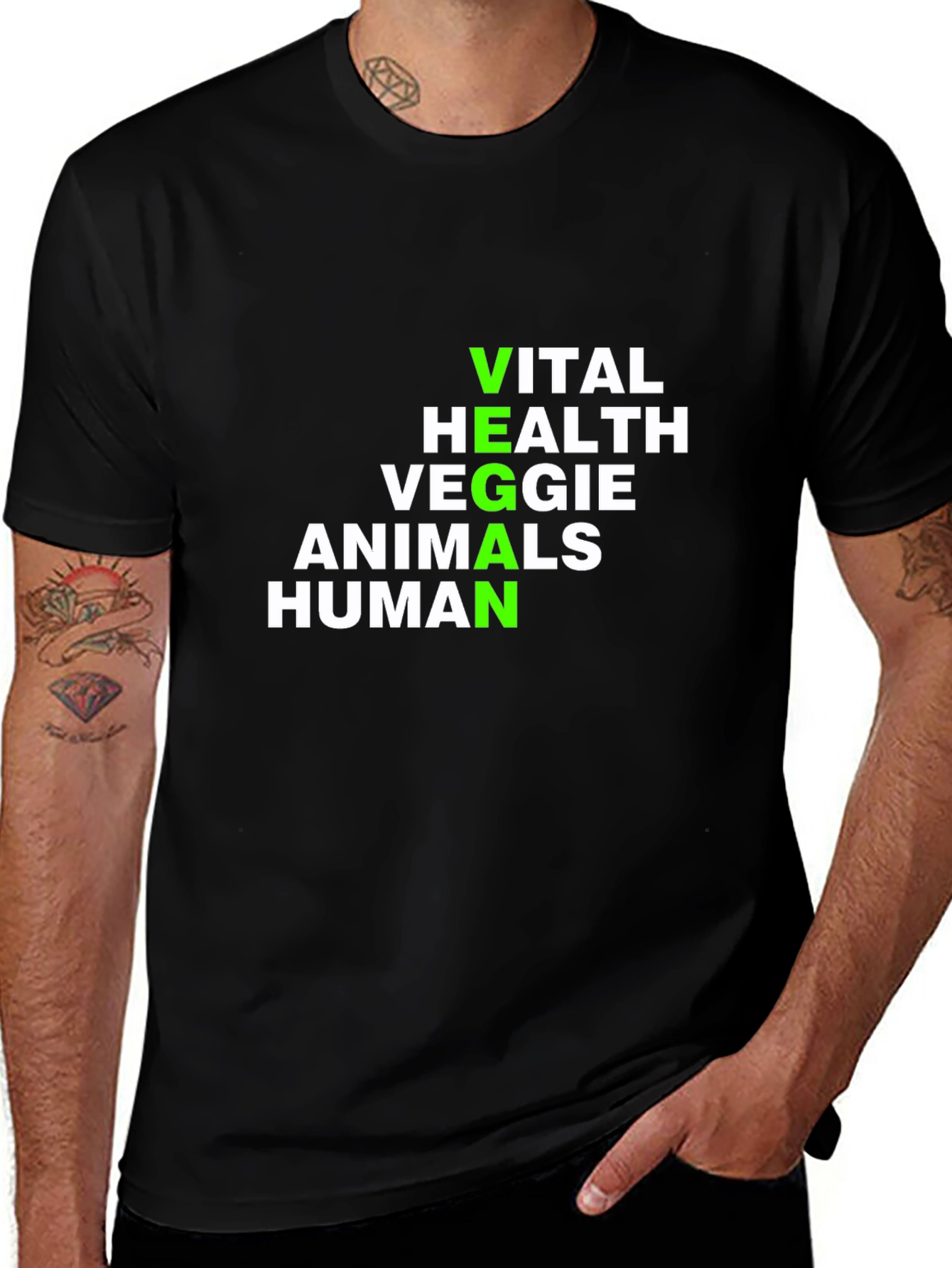 Vegan Definition T-Shirt - Vital Health Veggie Animals Human