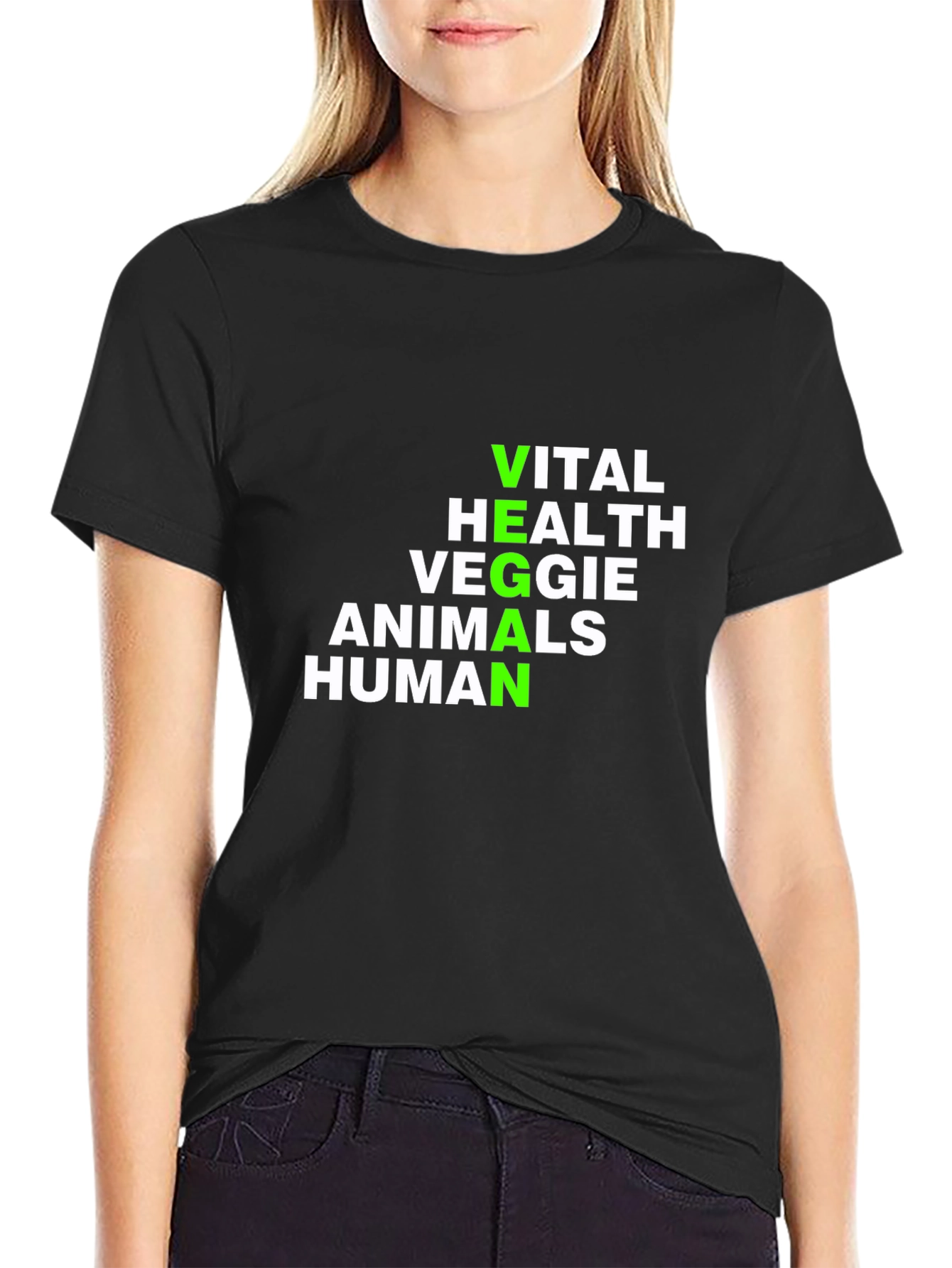 Vegan Definition T-Shirt - Vital Health Veggie Animals Human
