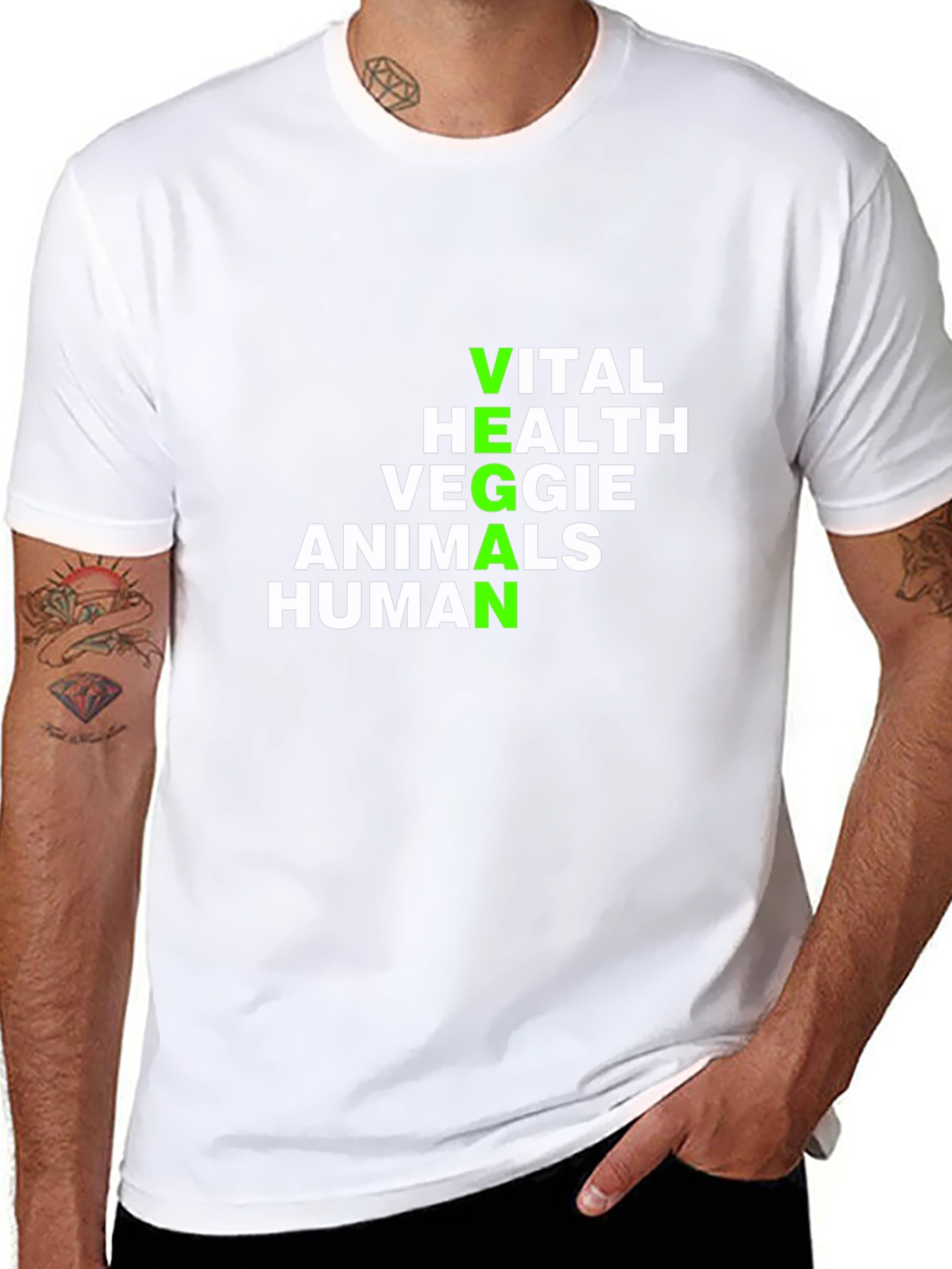 Vegan Definition T-Shirt - Vital Health Veggie Animals Human