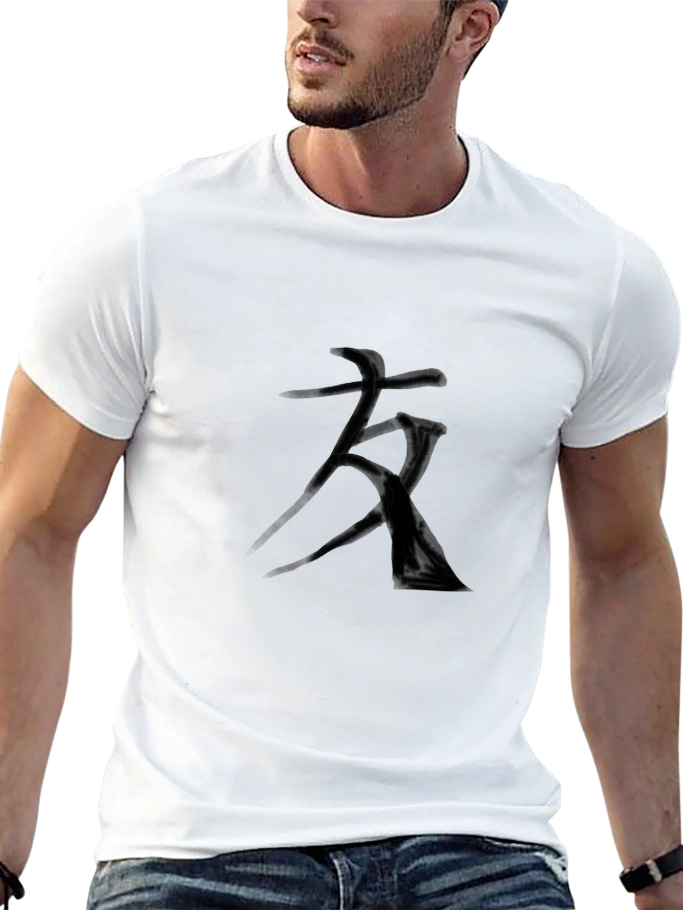 Black T-Shirt with Kanji Character