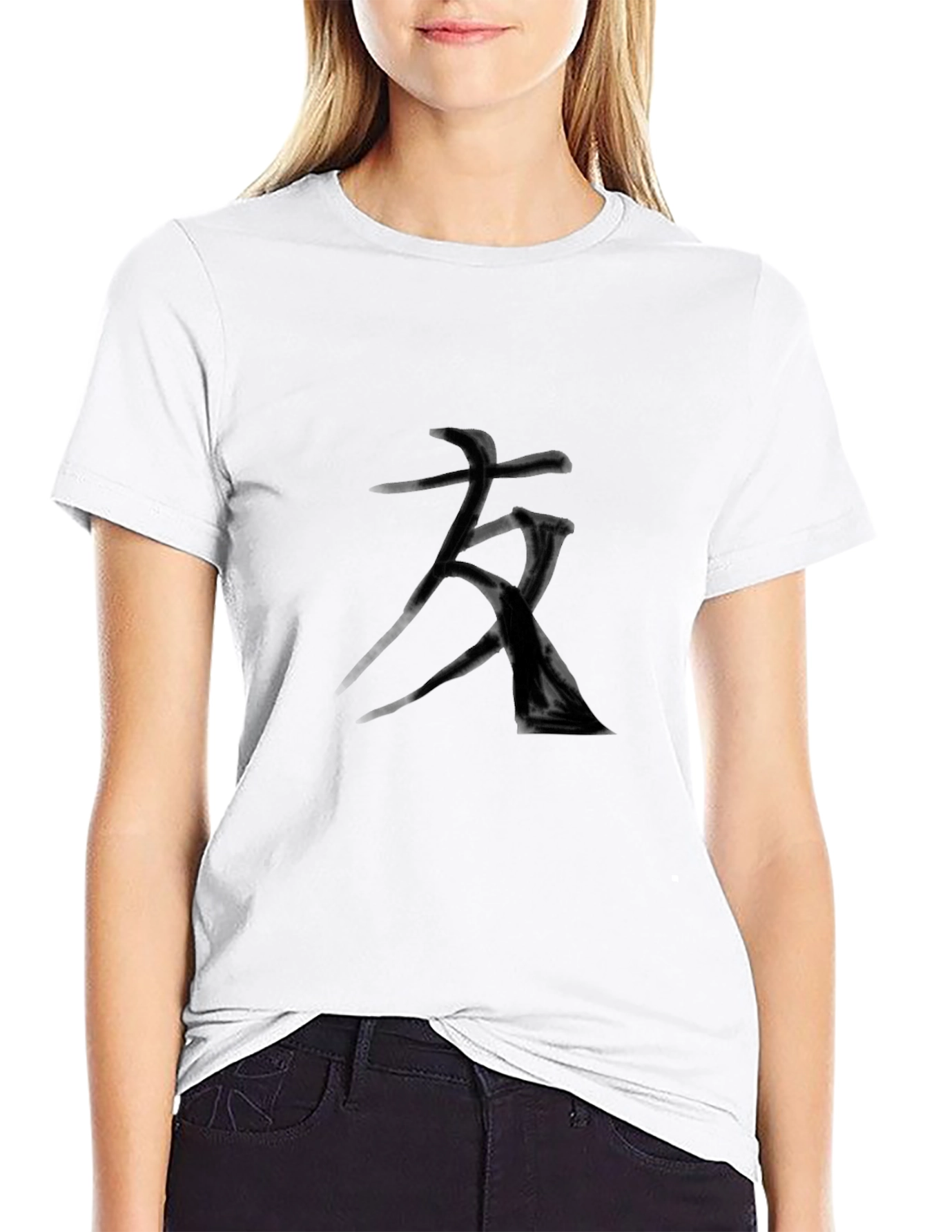 Black T-Shirt with Kanji Character