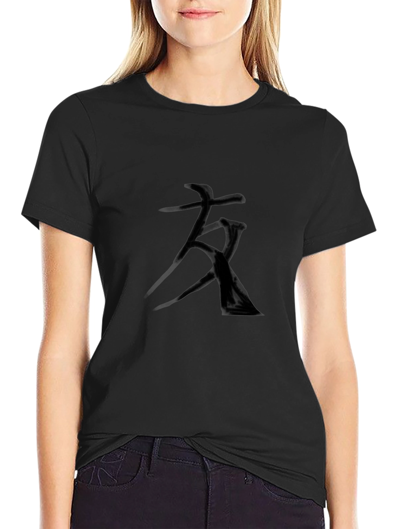 Black T-Shirt with Kanji Character