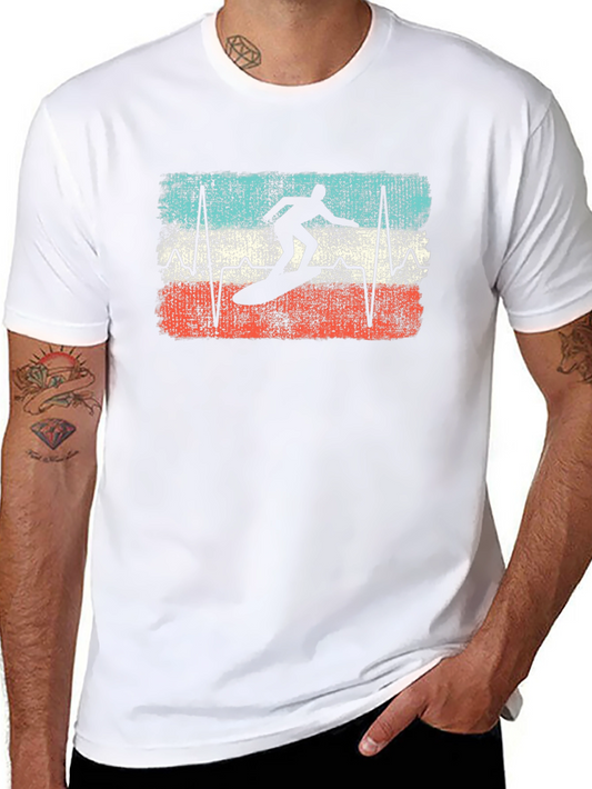 Surfer Heartbeat Graphic Tee - Black