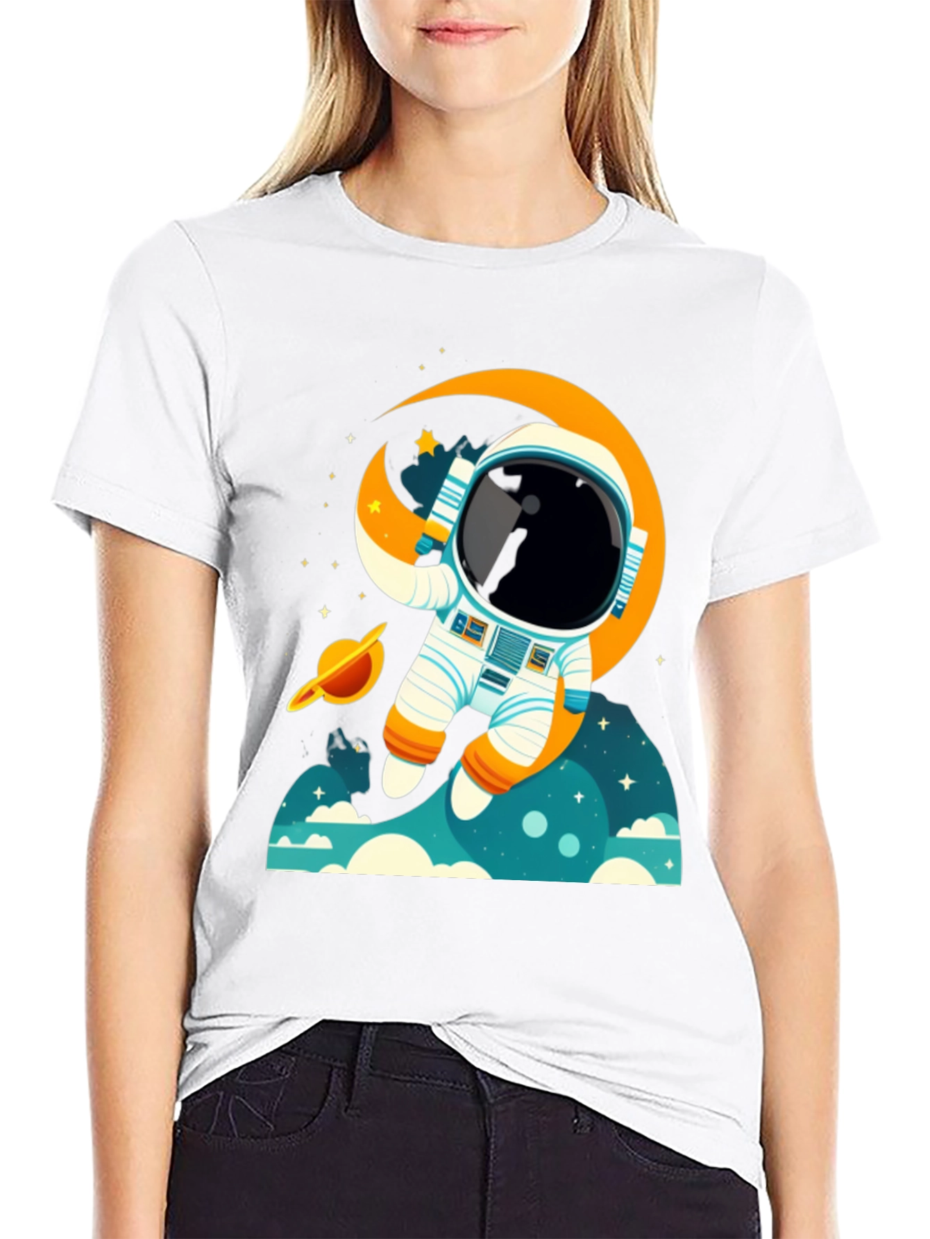 Astronaut Space Adventure Graphic T-Shirt