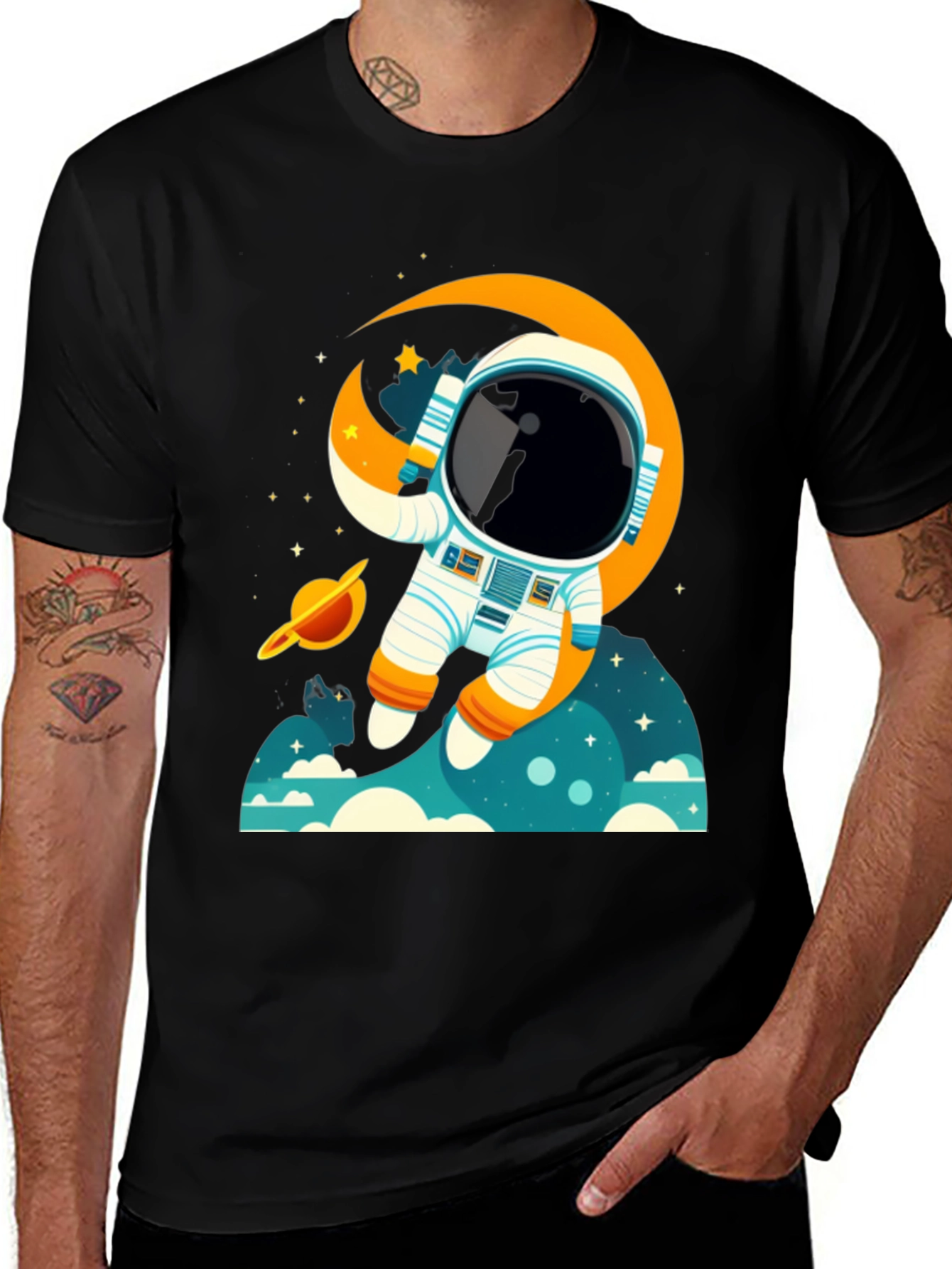 Astronaut Space Adventure Graphic T-Shirt