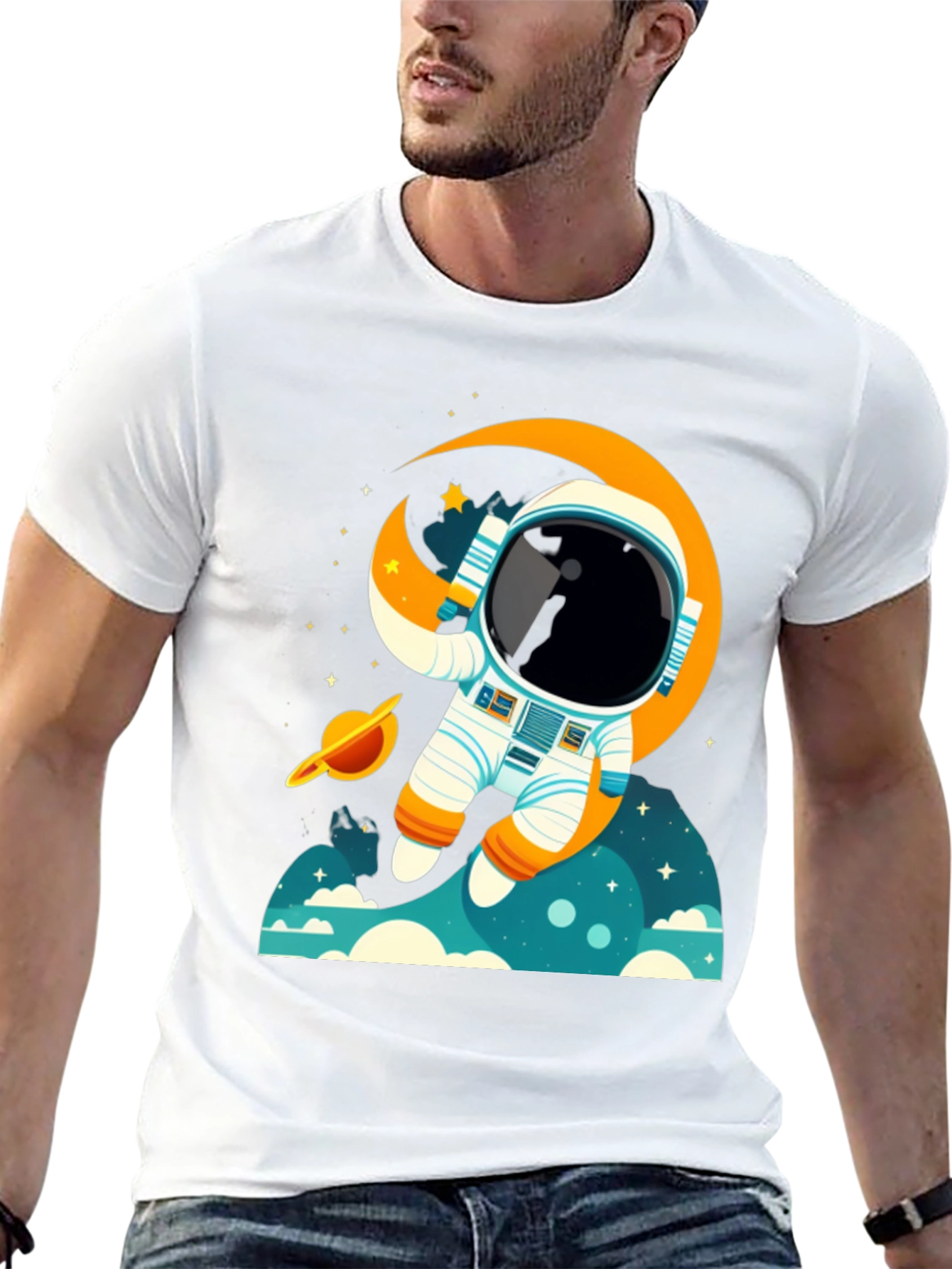 Astronaut Space Adventure Graphic T-Shirt