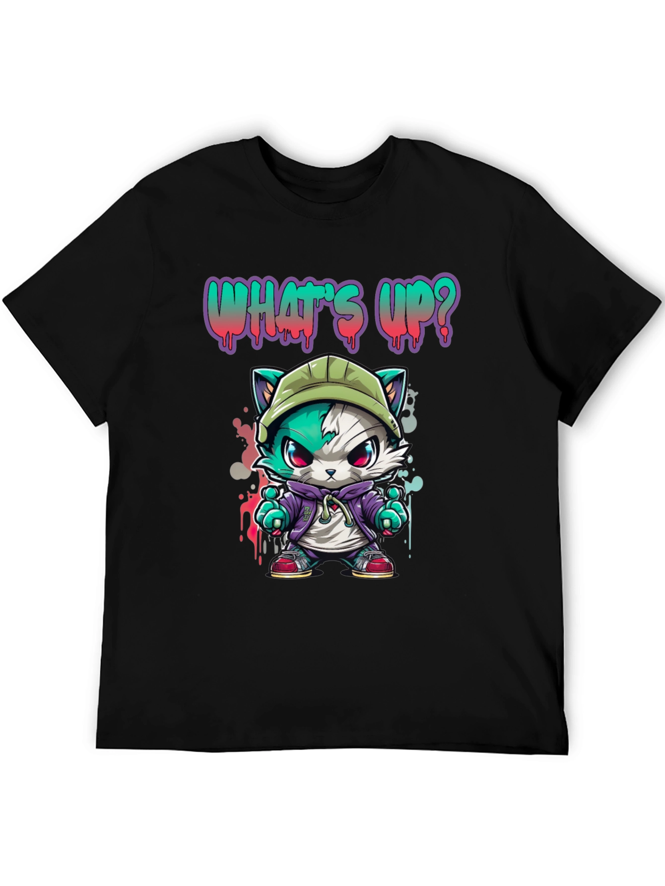 Cool Cat Graffiti T-Shirt - Urban Style