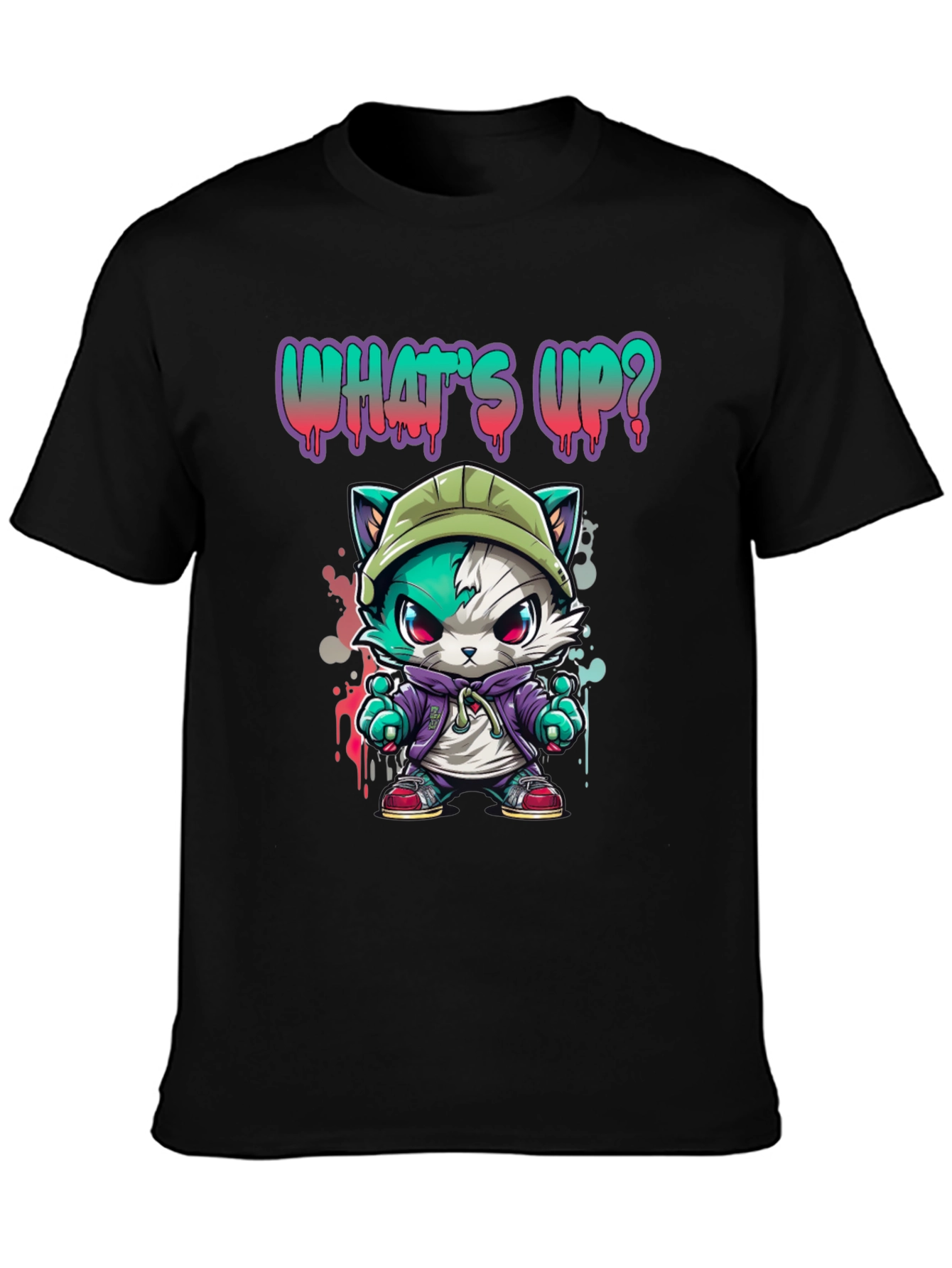 Cool Cat Graffiti T-Shirt - Urban Style