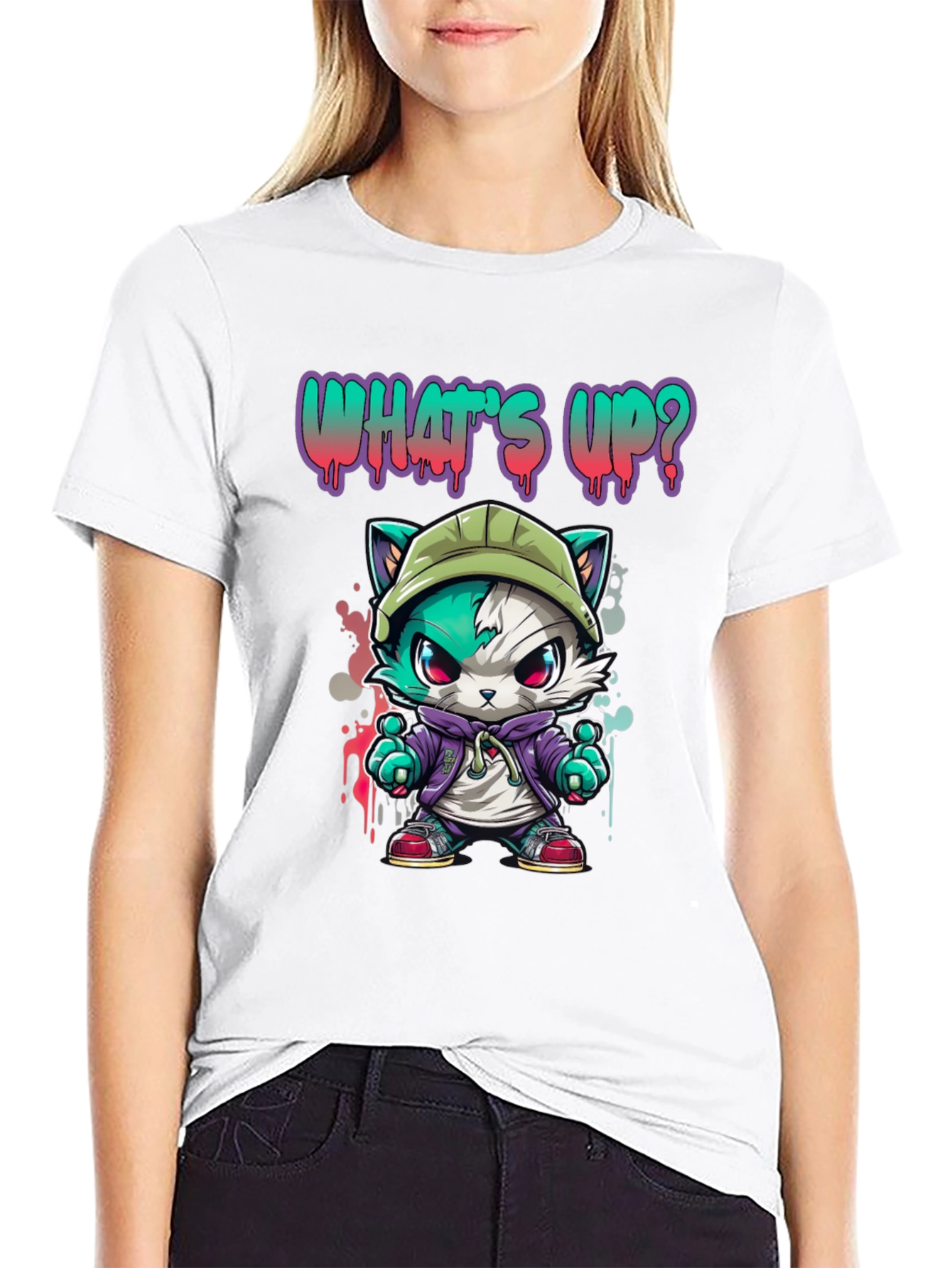 Cool Cat Graffiti T-Shirt - Urban Style