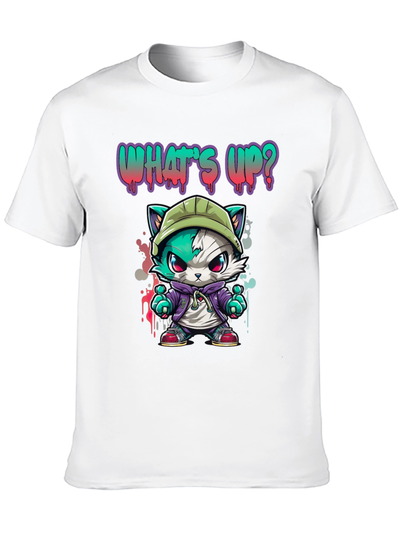 Cool Cat Graffiti T-Shirt - Urban Style