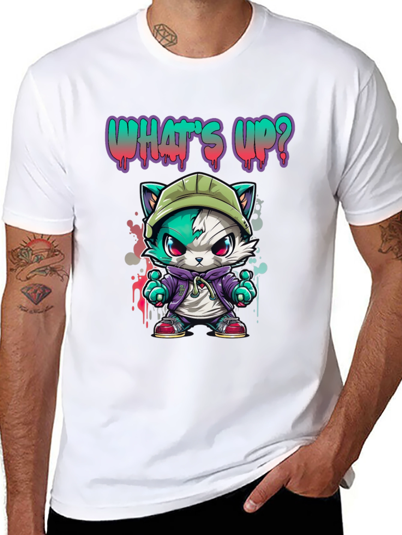 Cool Cat Graffiti T-Shirt - Urban Style