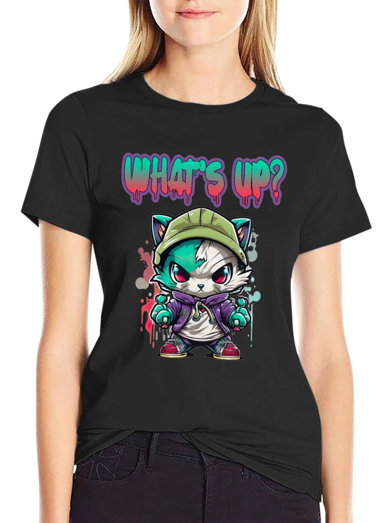 Cool Cat Graffiti T-Shirt - Urban Style