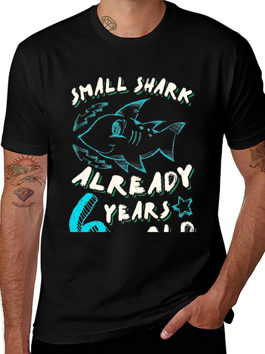 Small Shark 6 Years Old Birthday T-Shirt