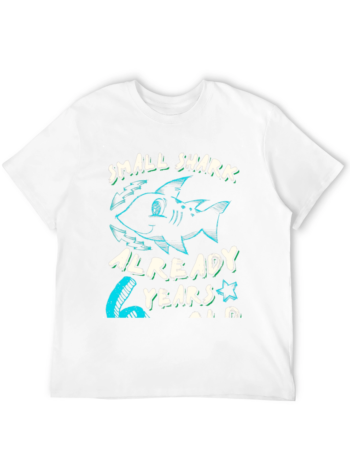 Small Shark 6 Years Old Birthday T-Shirt