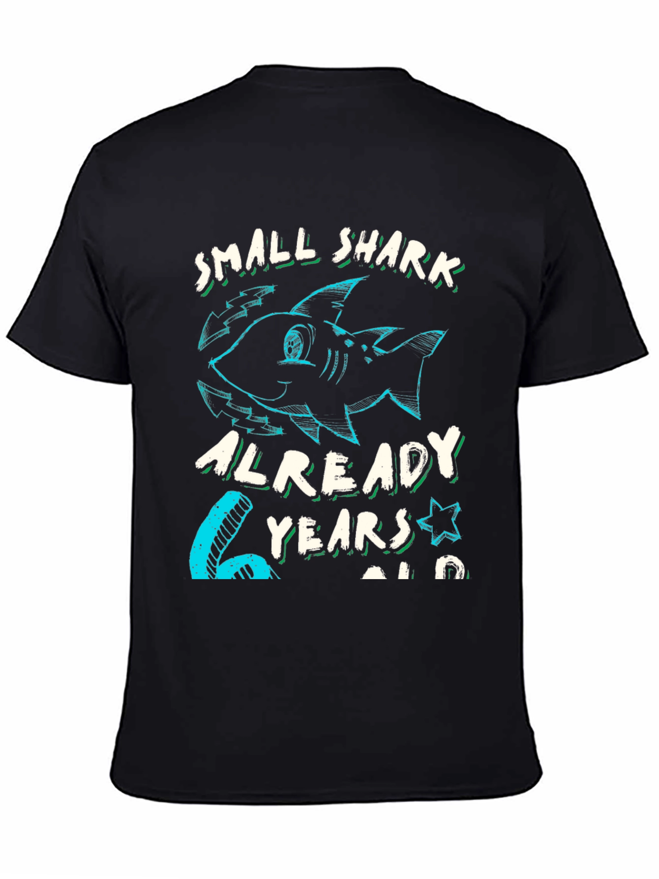 Small Shark 6 Years Old Birthday T-Shirt