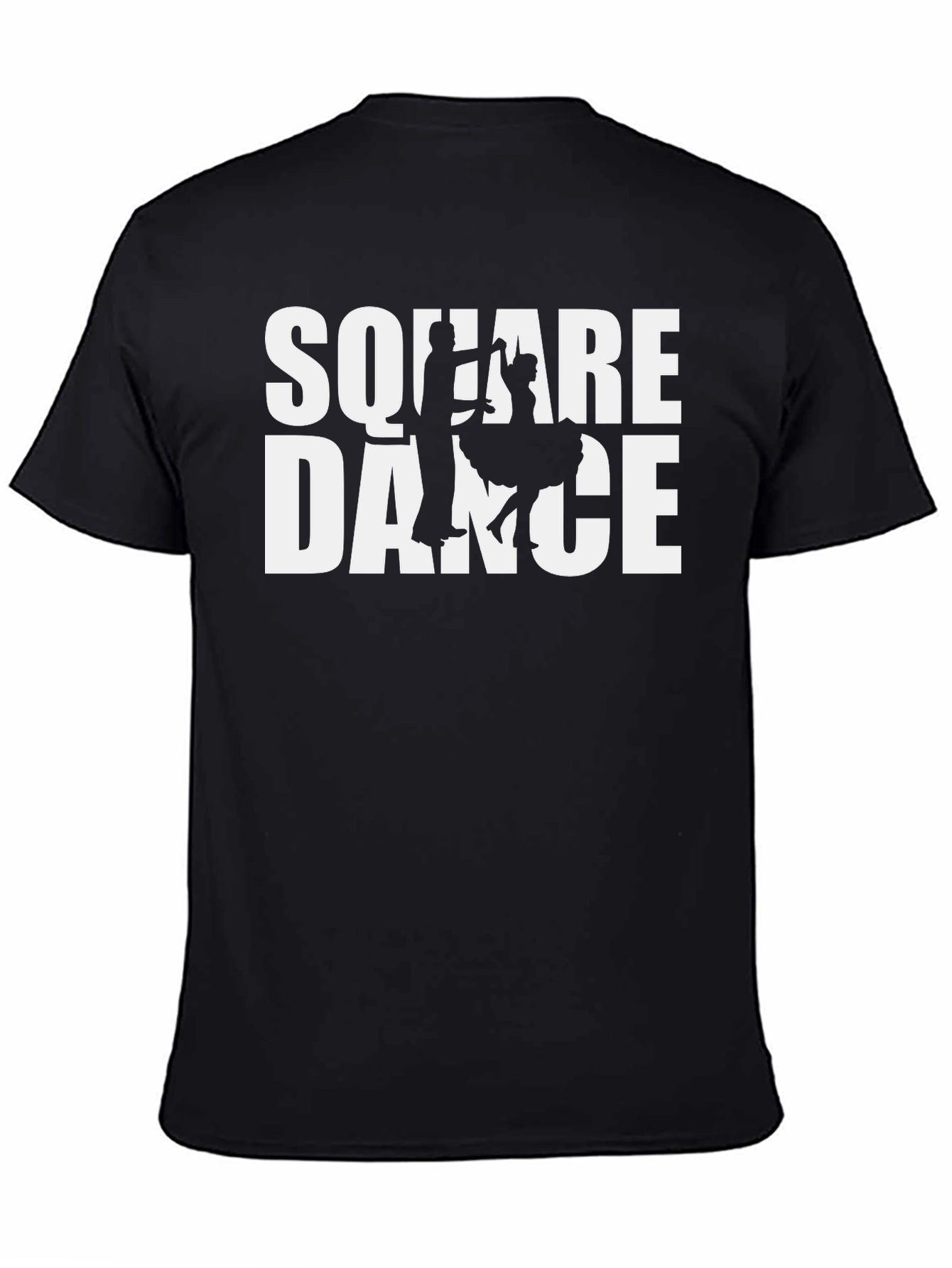 Square Dance Graphic T-Shirt - Black Cotton Tee