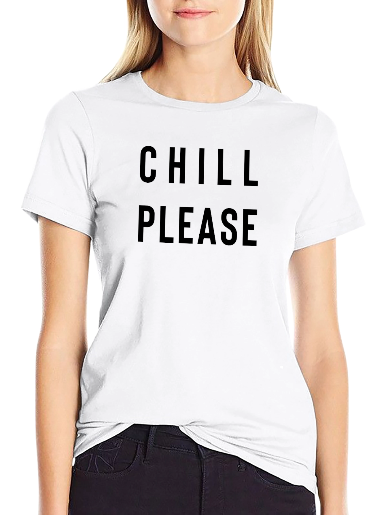 Chill Please Graphic Tee - Comfortable Black T-Shirt