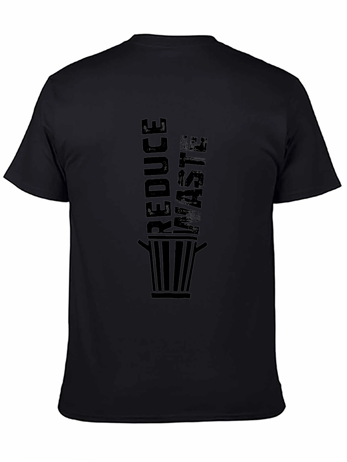 Reduce Waste Graphic Tee - Black Cotton T-Shirt