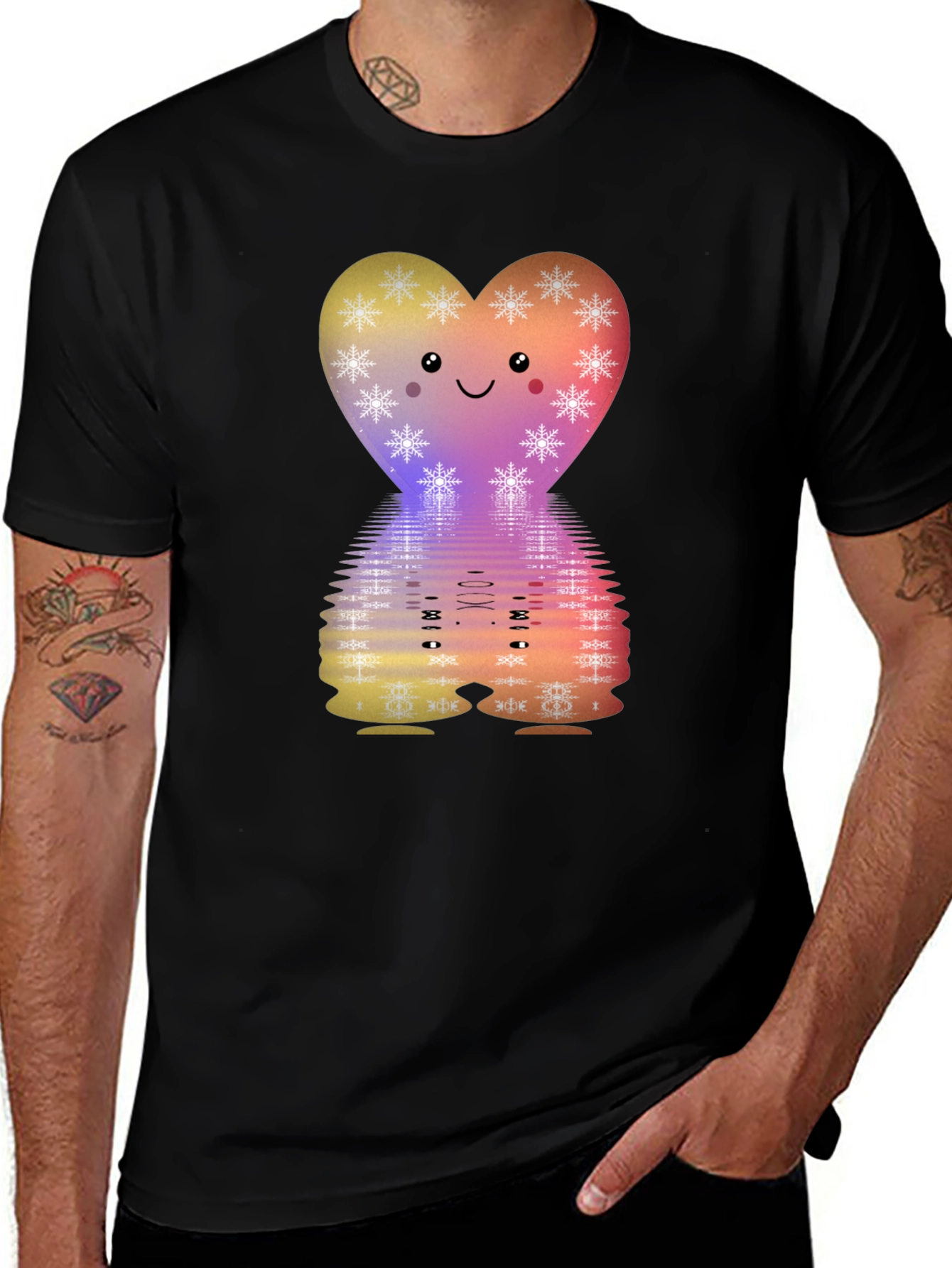 Cute Heart Snowflake Graphic Tee