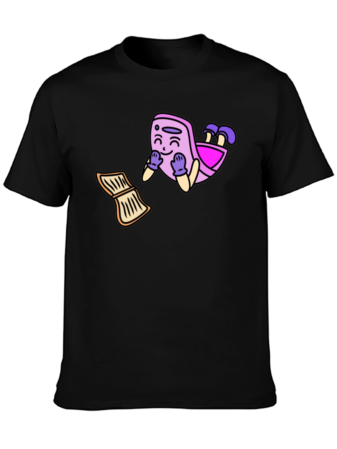 Cartoon Graphic Black T-Shirt