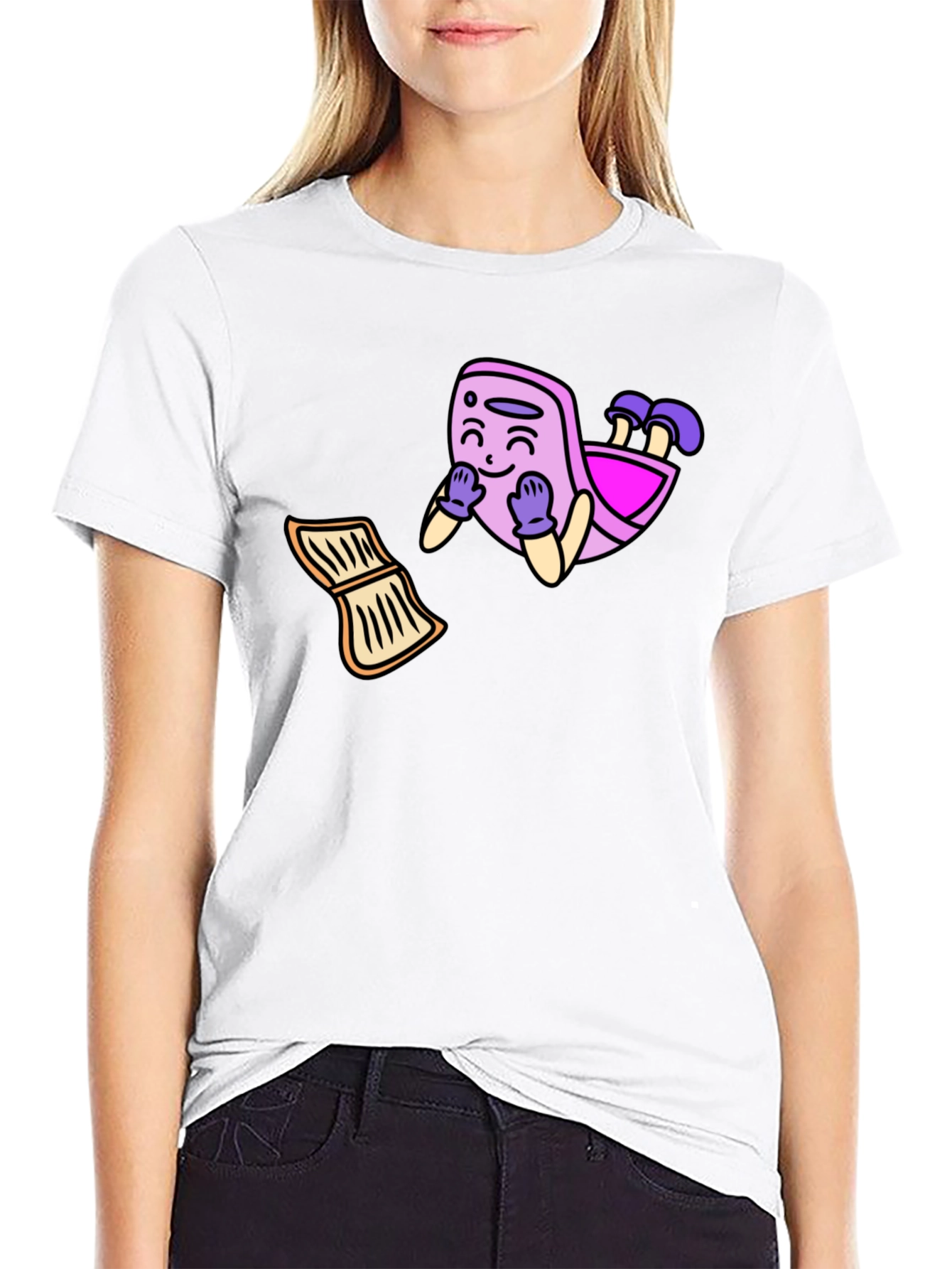 Cartoon Graphic Black T-Shirt