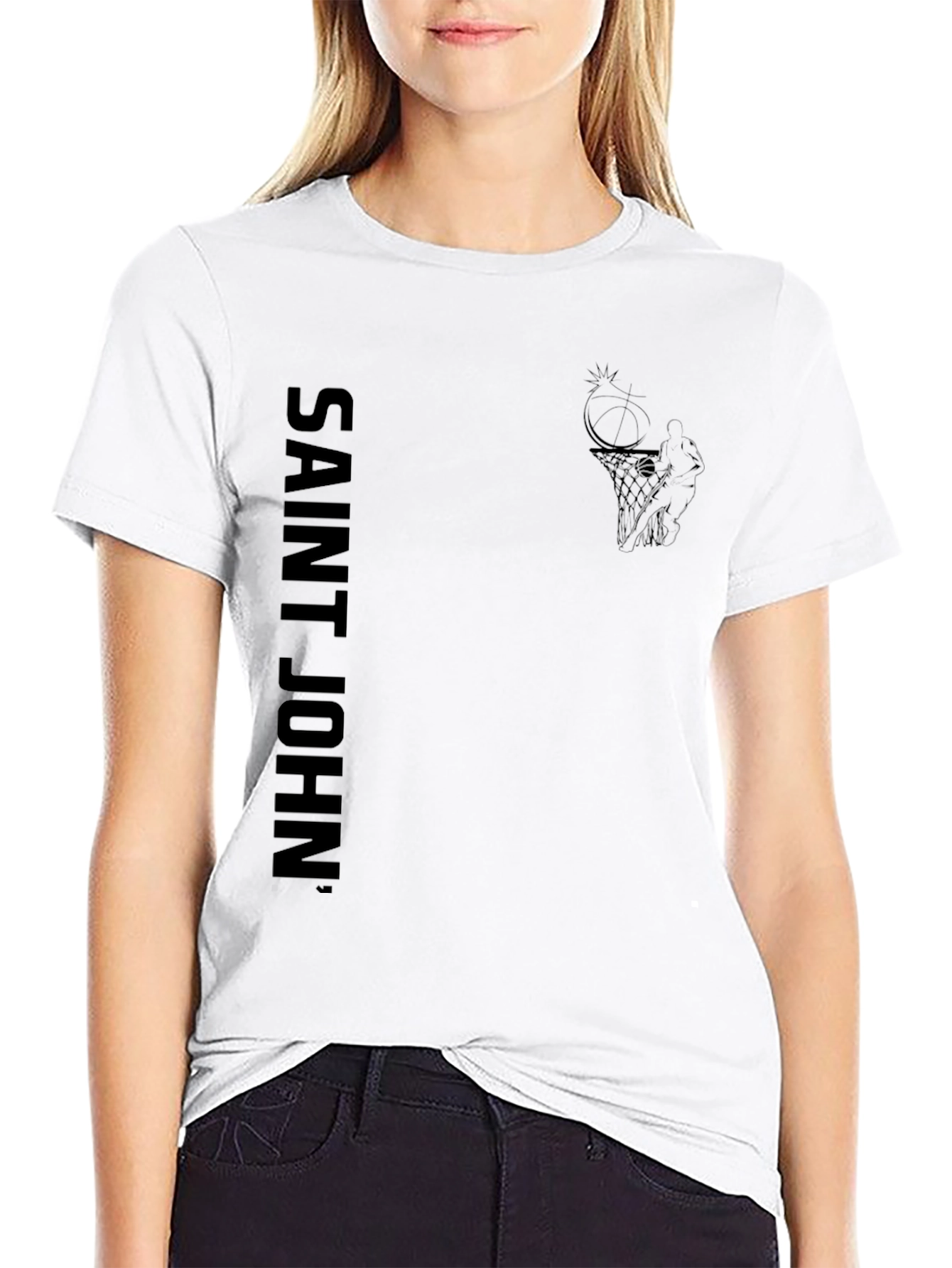 Saint John Black Graphic Tee