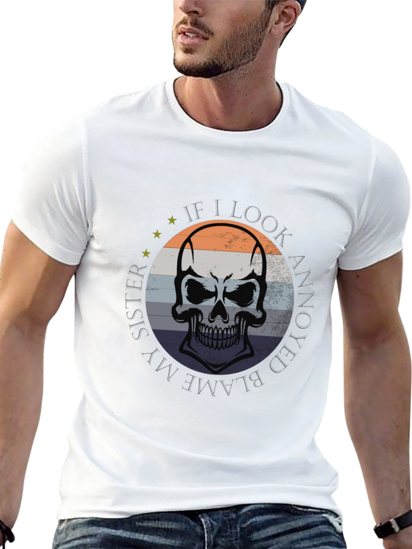 Blame My Sister Skull Graphic Tee