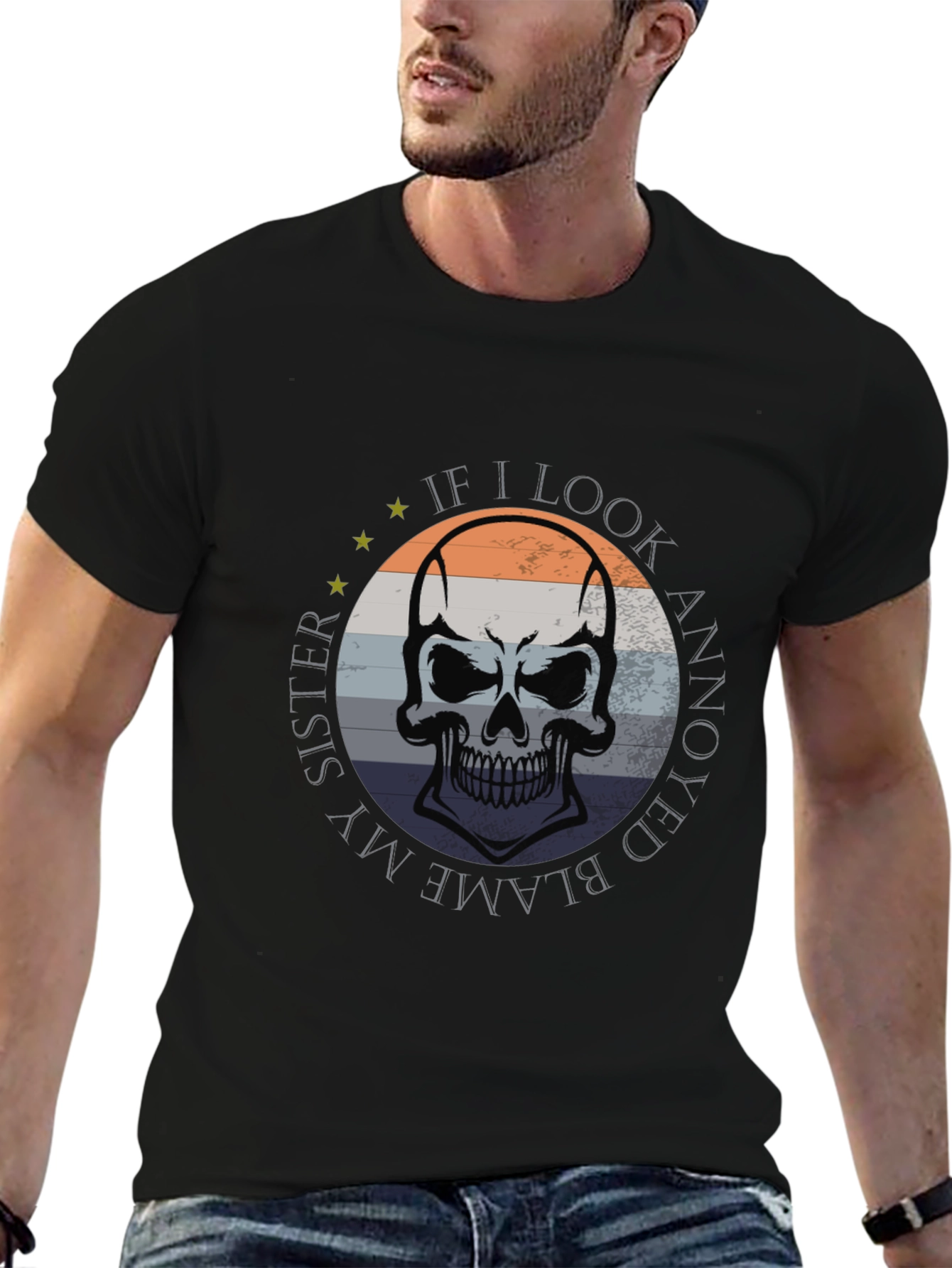 Blame My Sister Skull Graphic Tee