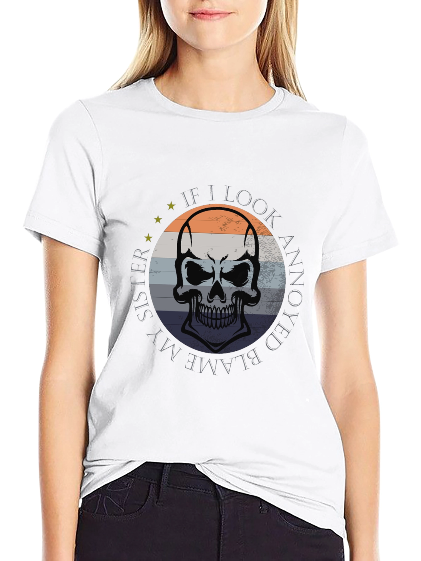 Blame My Sister Skull Graphic Tee