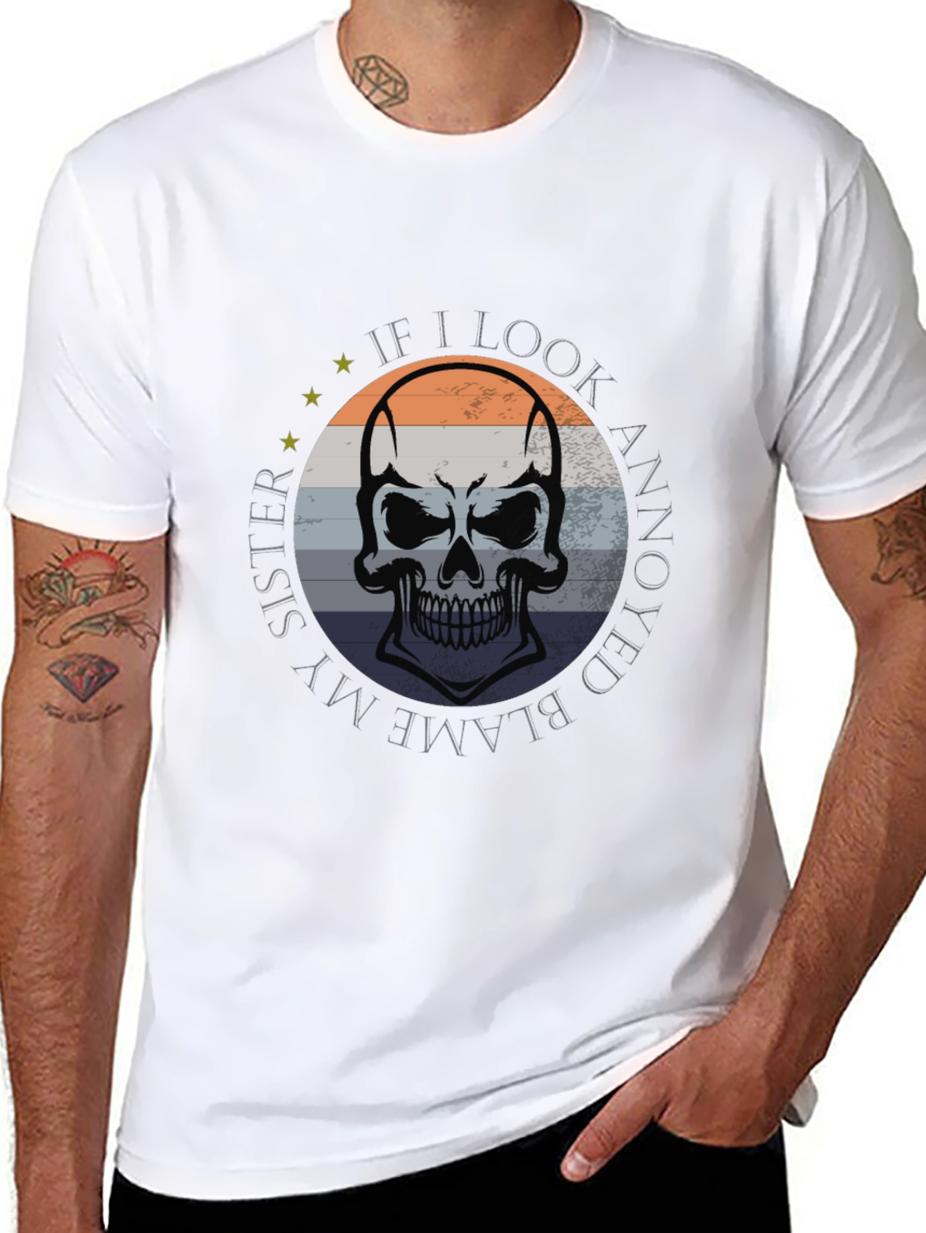 Blame My Sister Skull Graphic Tee