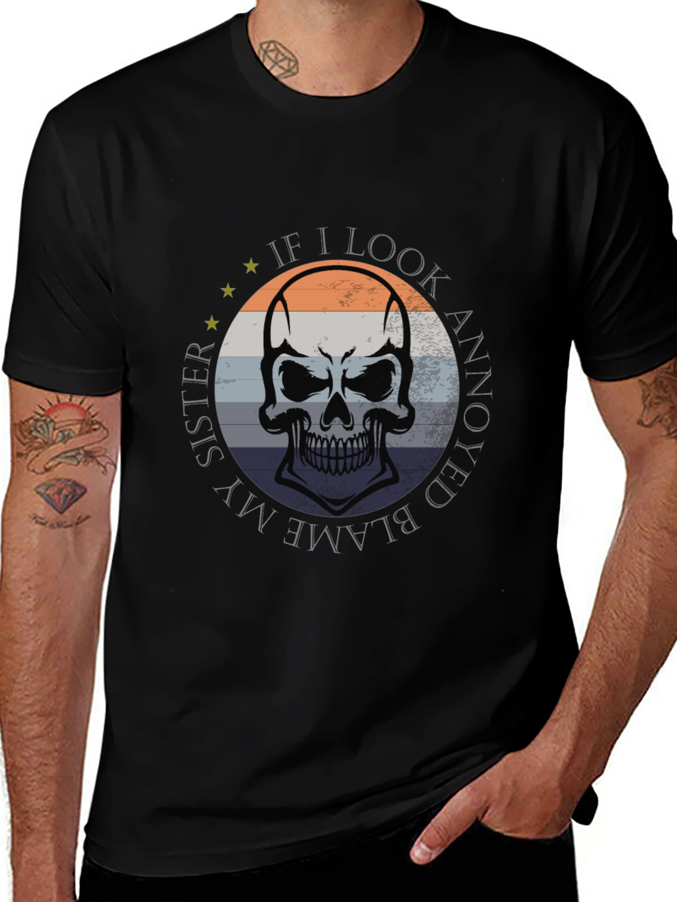 Blame My Sister Skull Graphic Tee