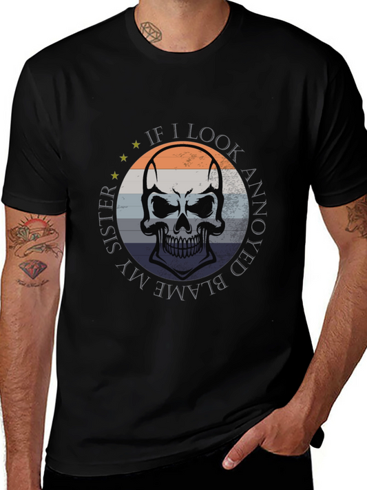 Blame My Sister Skull Graphic Tee