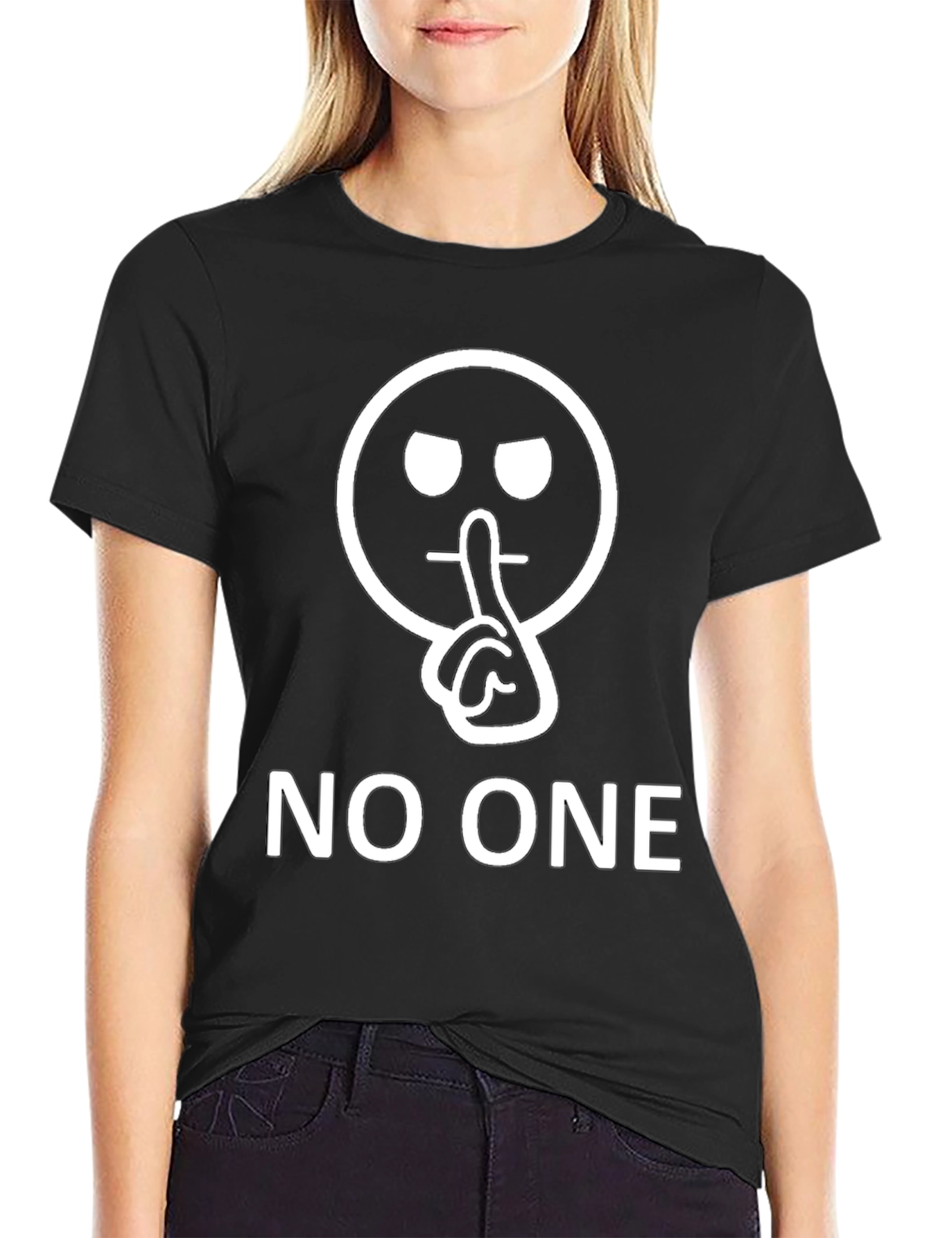 Shhh! No One T-Shirt - Novelty Graphic Tee
