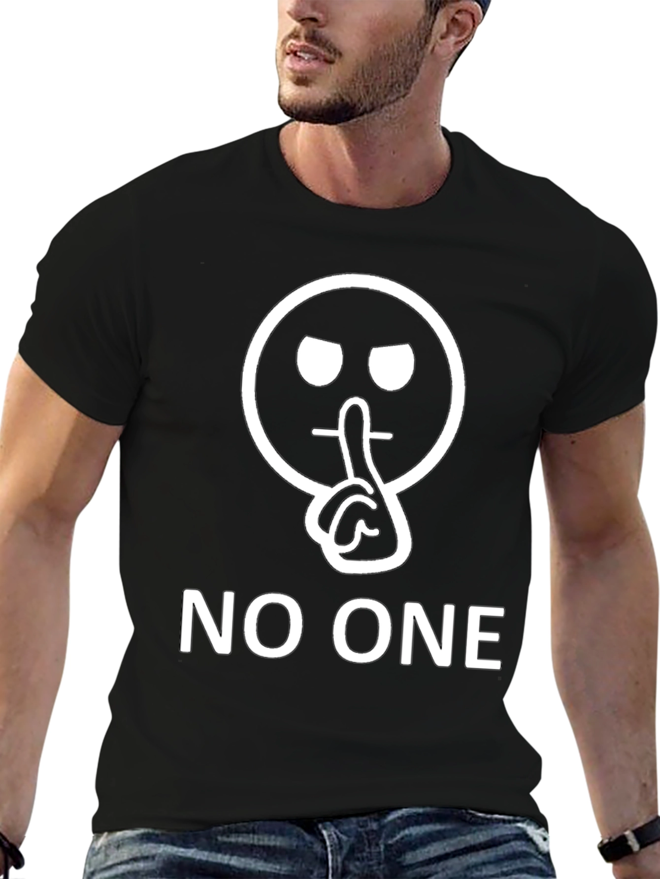 Shhh! No One T-Shirt - Novelty Graphic Tee