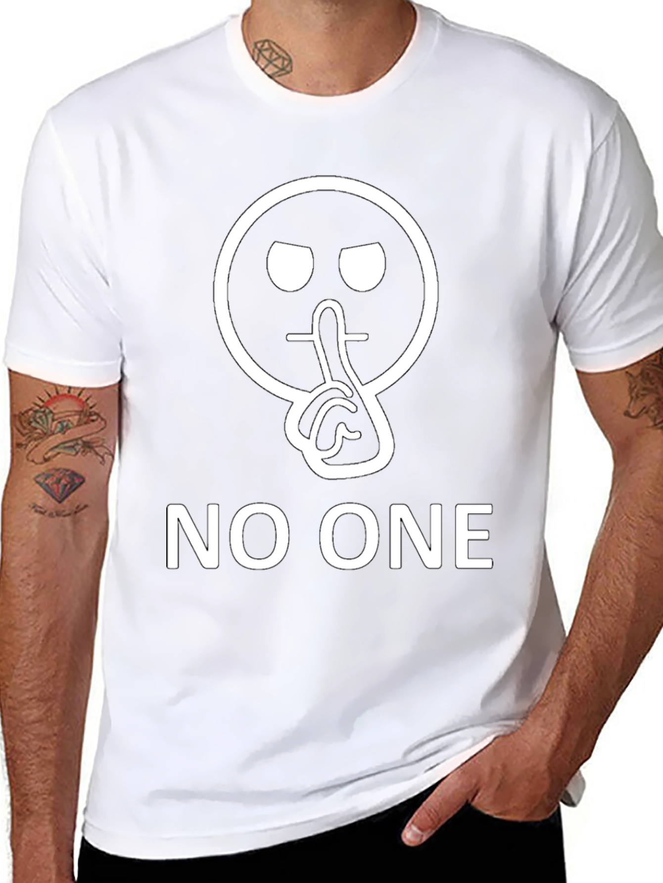 Shhh! No One T-Shirt - Novelty Graphic Tee