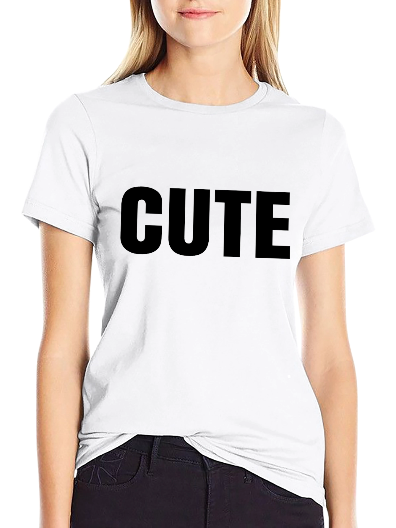 Black T-Shirt with CUTE Text