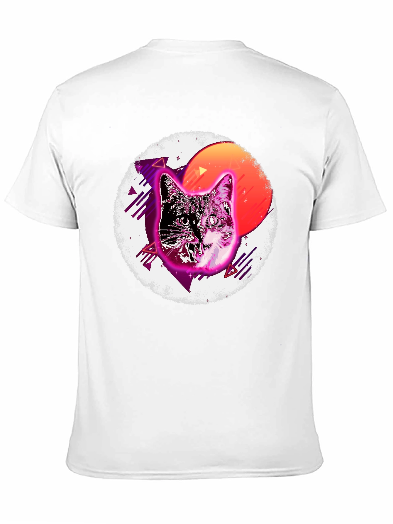 Retro Cat Graphic T-Shirt - Mens Black Tee
