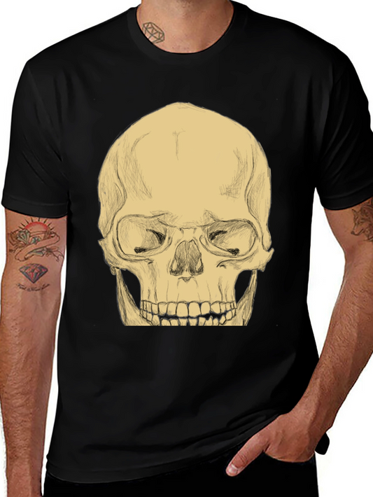 Skull Graphic Tee - Mens Casual Black T-Shirt