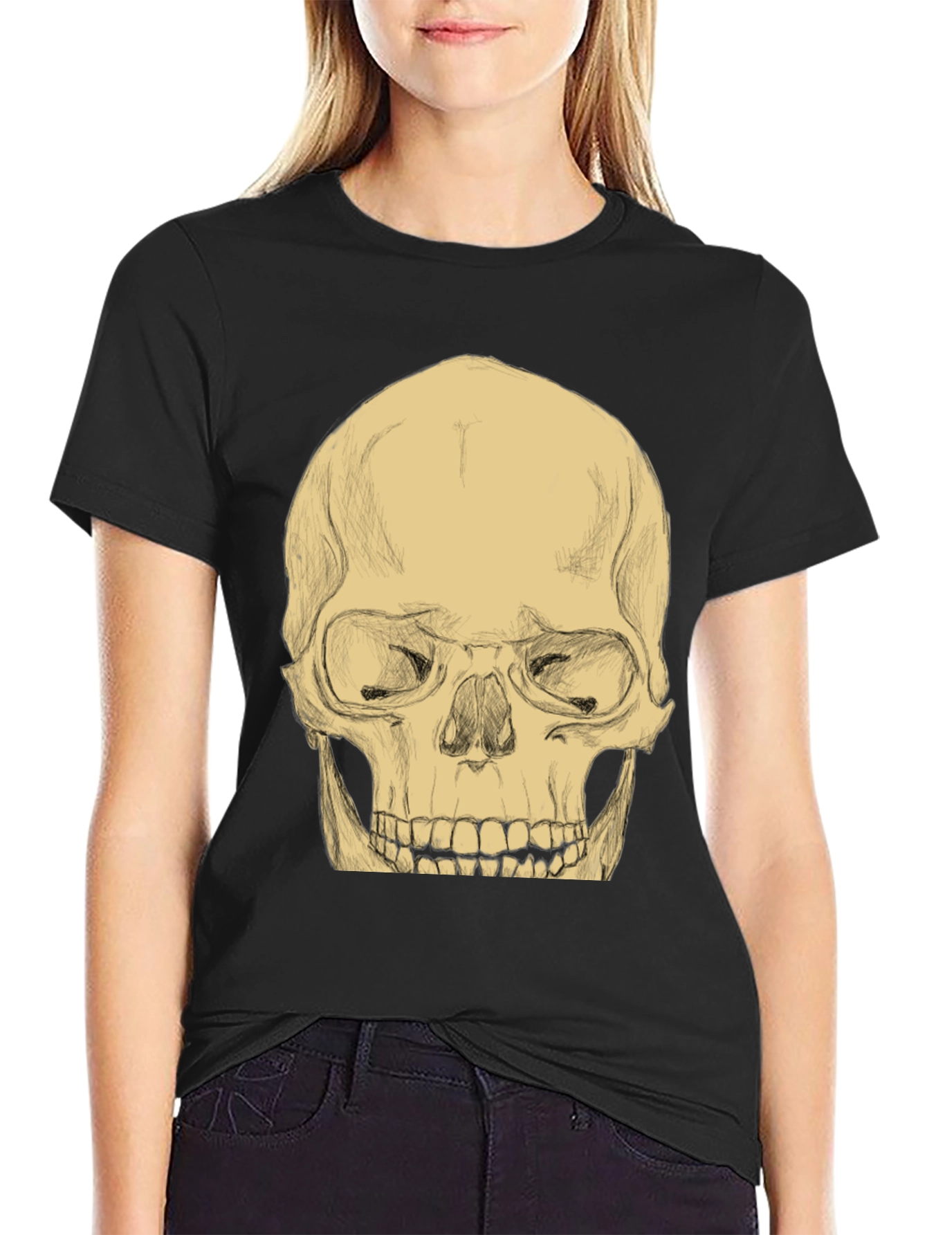 Skull Graphic Tee - Mens Casual Black T-Shirt