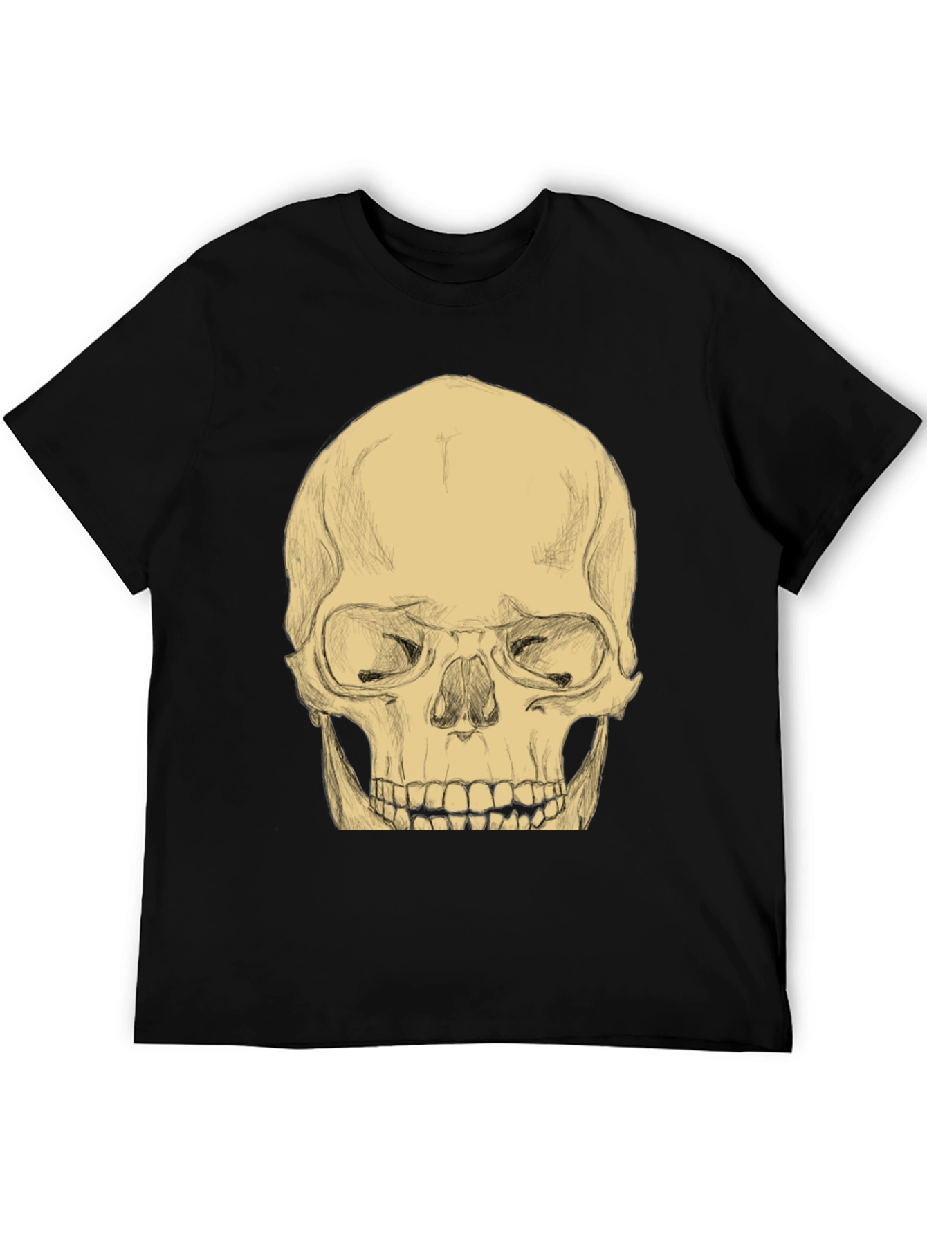 Skull Graphic Tee - Mens Casual Black T-Shirt
