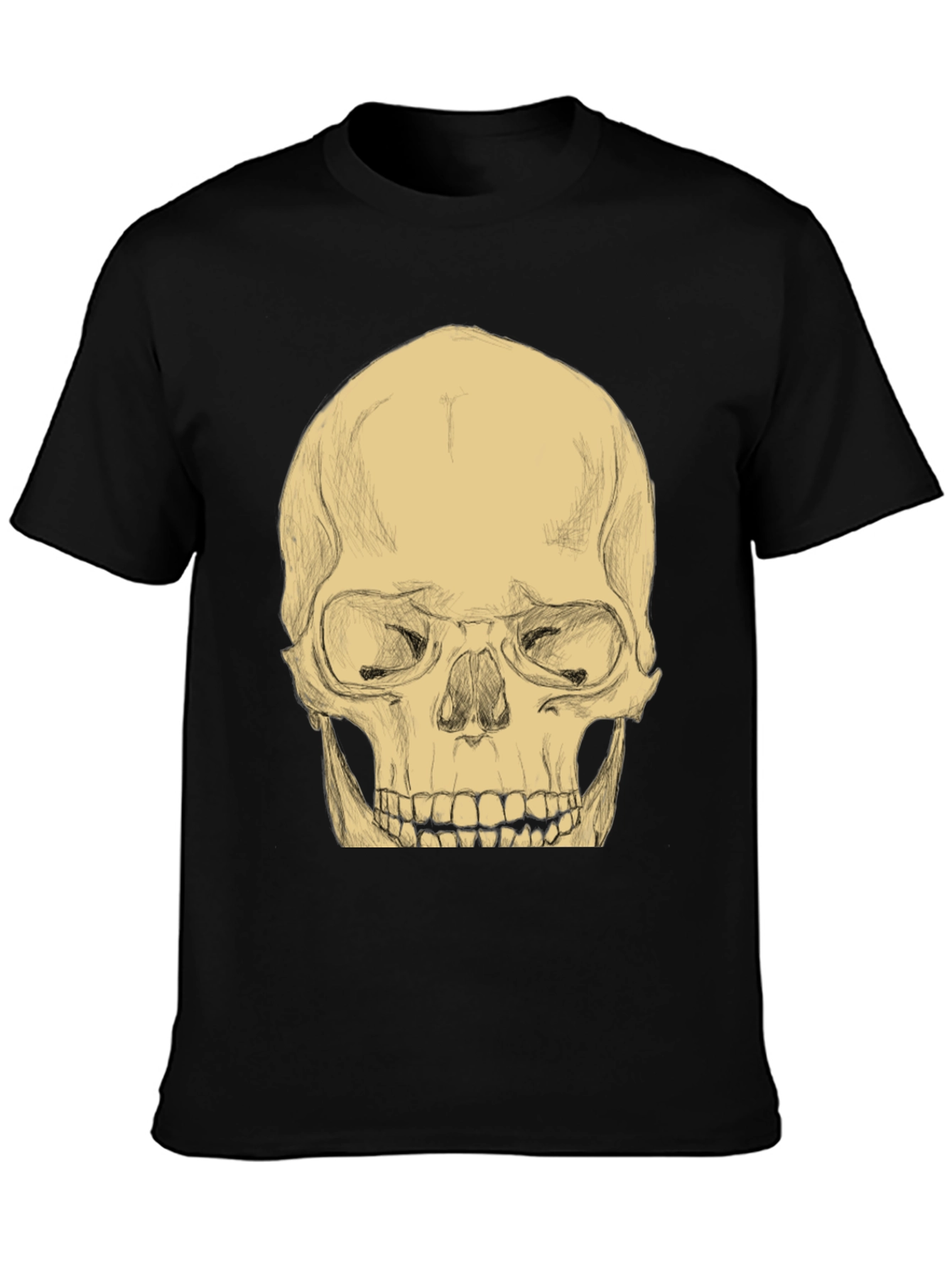 Skull Graphic Tee - Mens Casual Black T-Shirt
