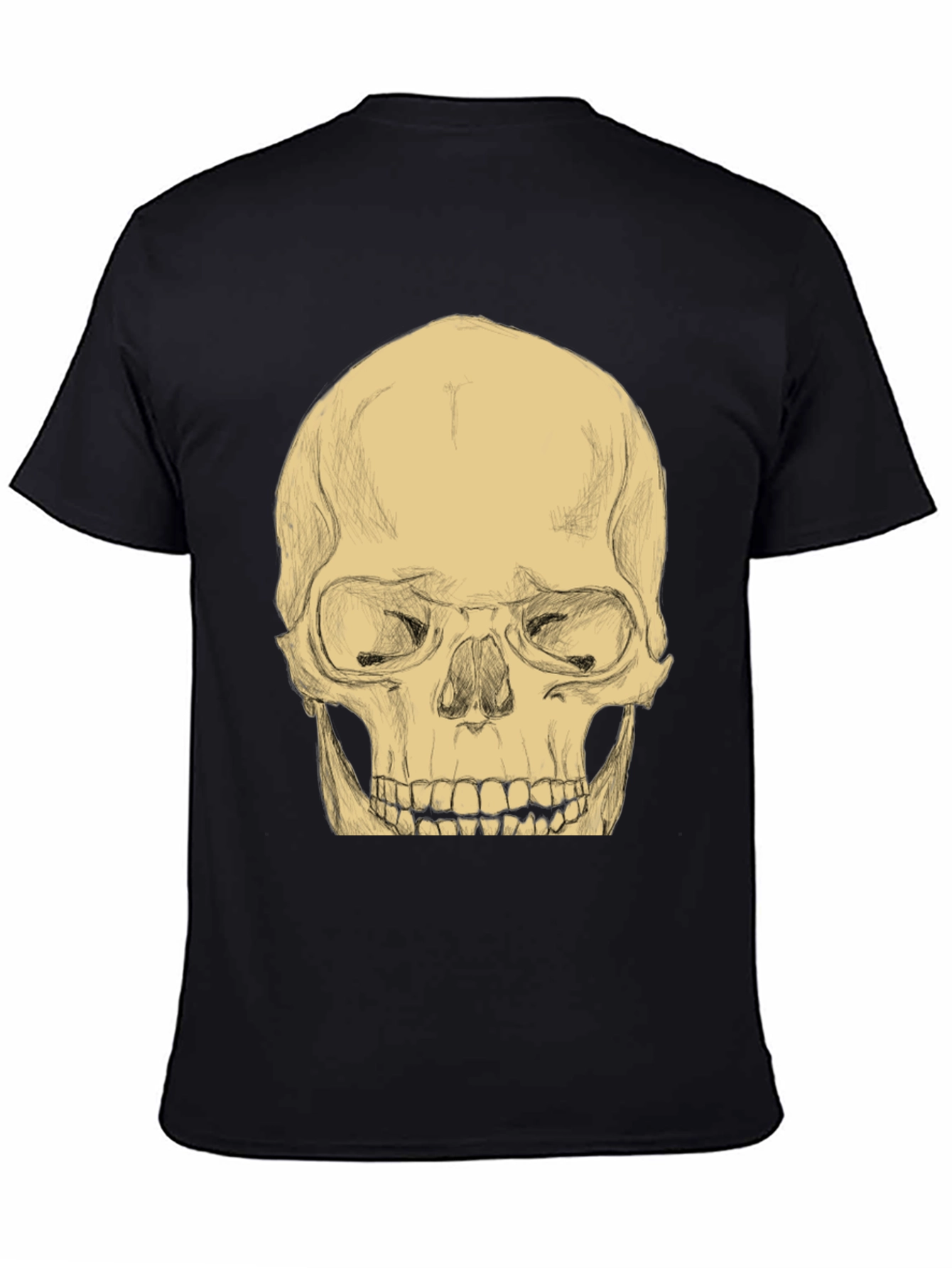 Skull Graphic Tee - Mens Casual Black T-Shirt
